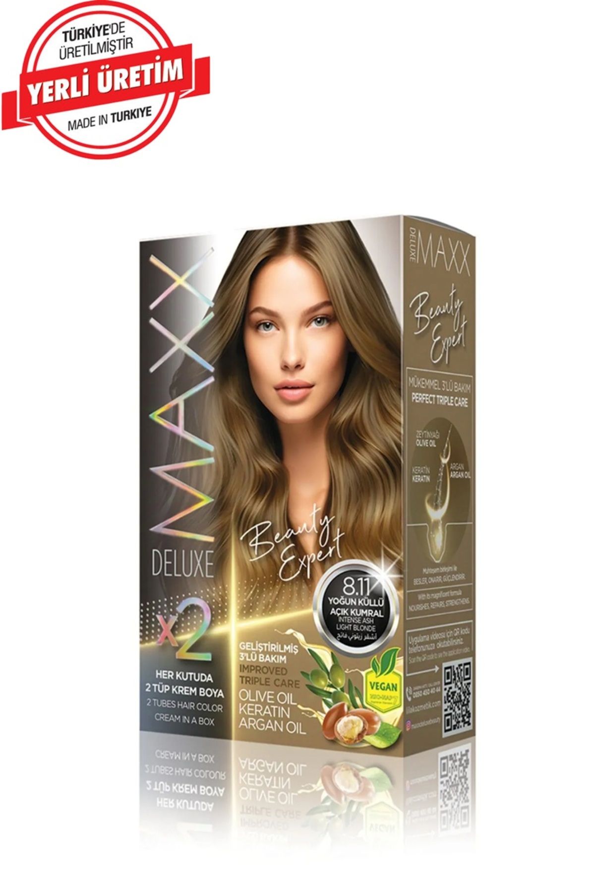 MUK's Beauty Tools MAXX DELUXE BEAUTY Keratinli Saç Boya Seti 2 Tüp + 2 Oksidan 34 Harika Renk Seçeneği