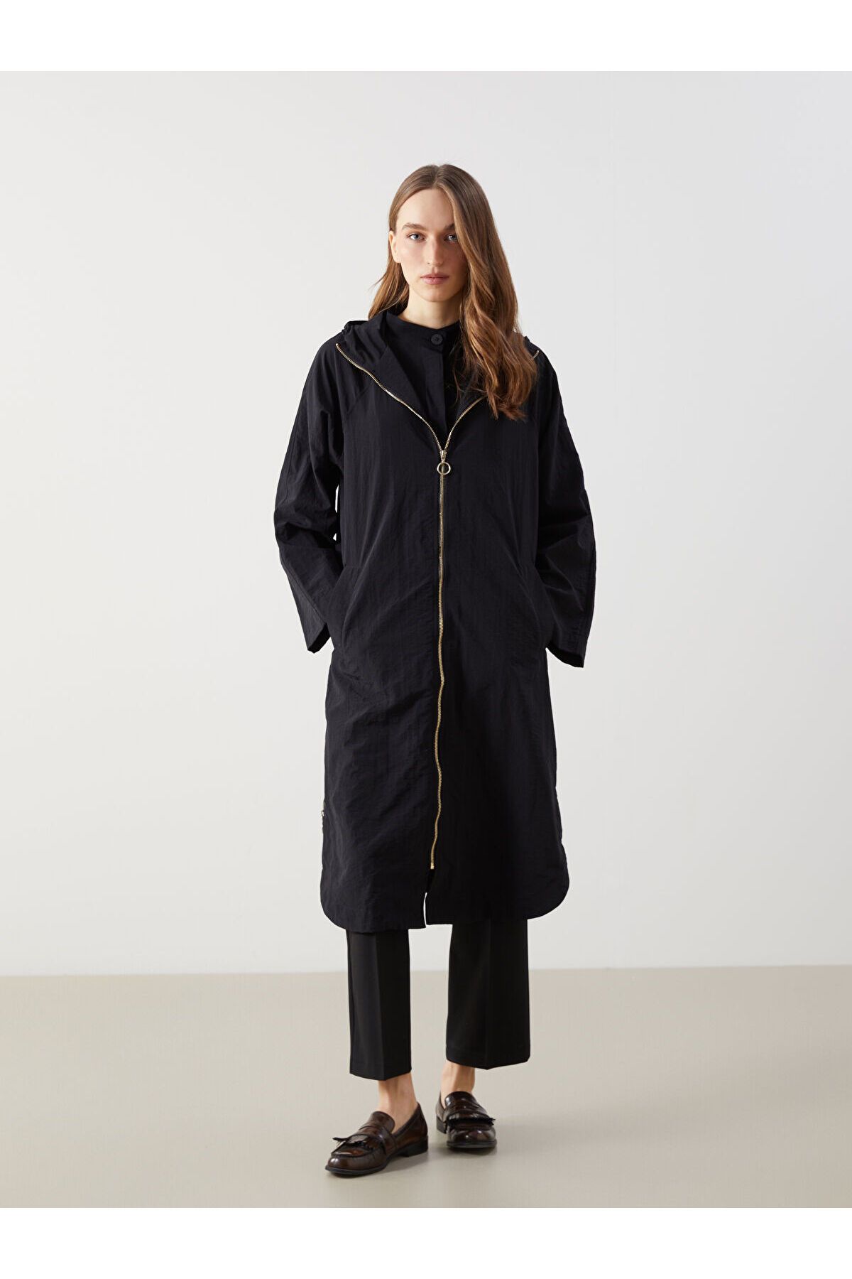 LC Waikiki Kapüşonlu Düz Oversize Kadın Tunik