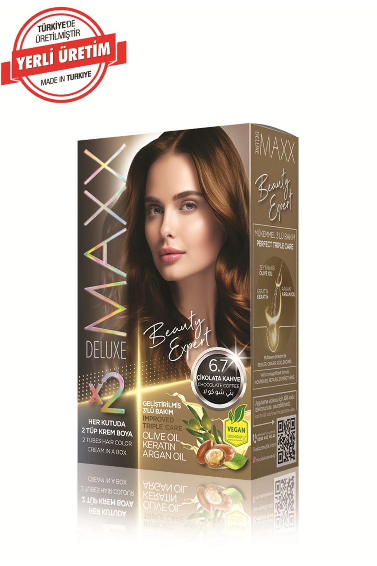 MUK's Beauty Tools MAXX DELUXE BEAUTY Keratinli Saç Boya Seti 2 Tüp + 2 Oksidan 34 Harika Renk Seçeneği