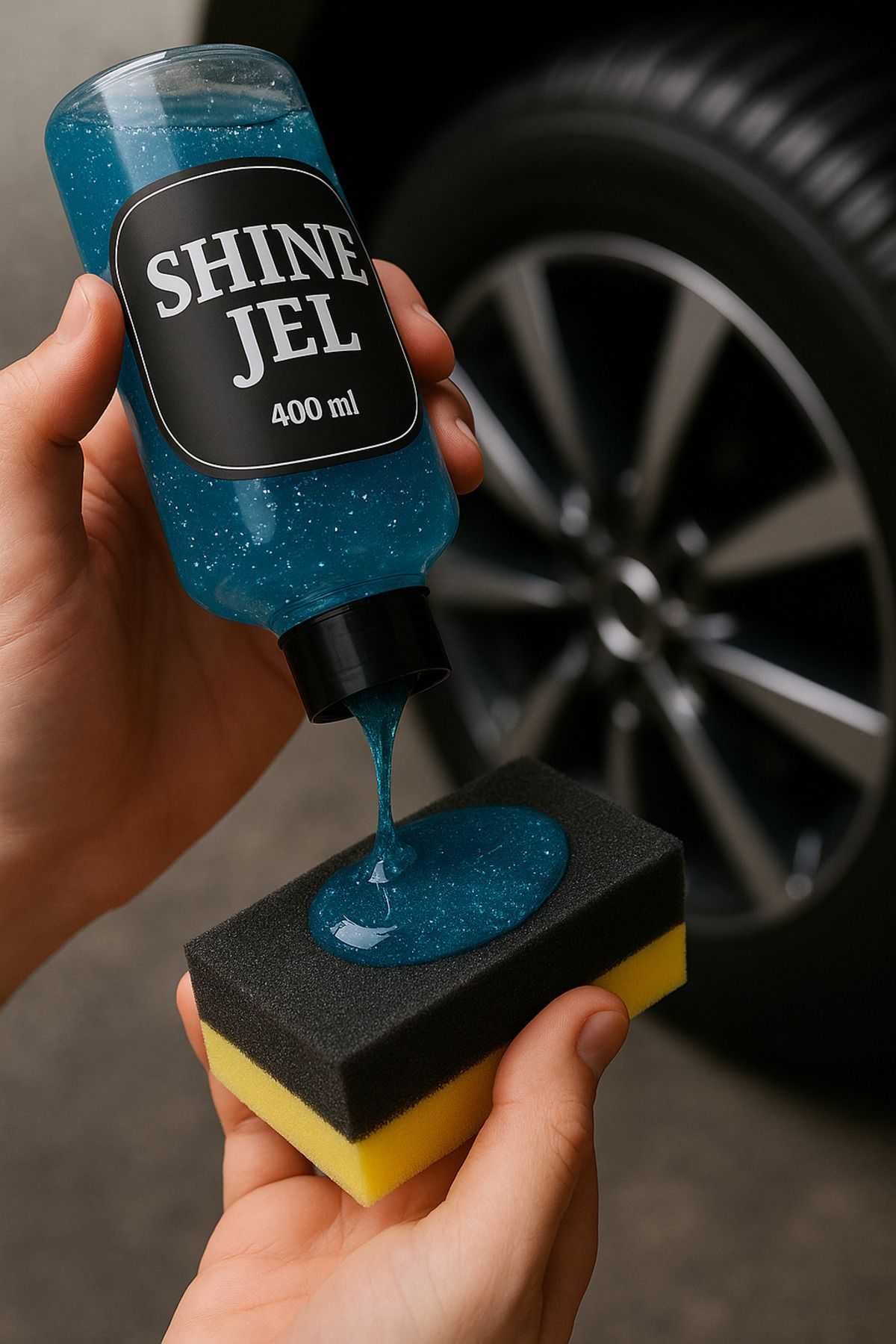 Shine Simli Lastik Parlatıcı Jel 400 ml (GÜMÜŞ)
