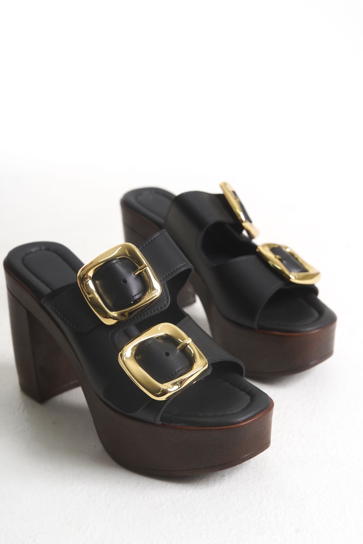 Liza Shoes MARİA Kadın Çift Bant Dolgu Topuk Terlik A003-K766