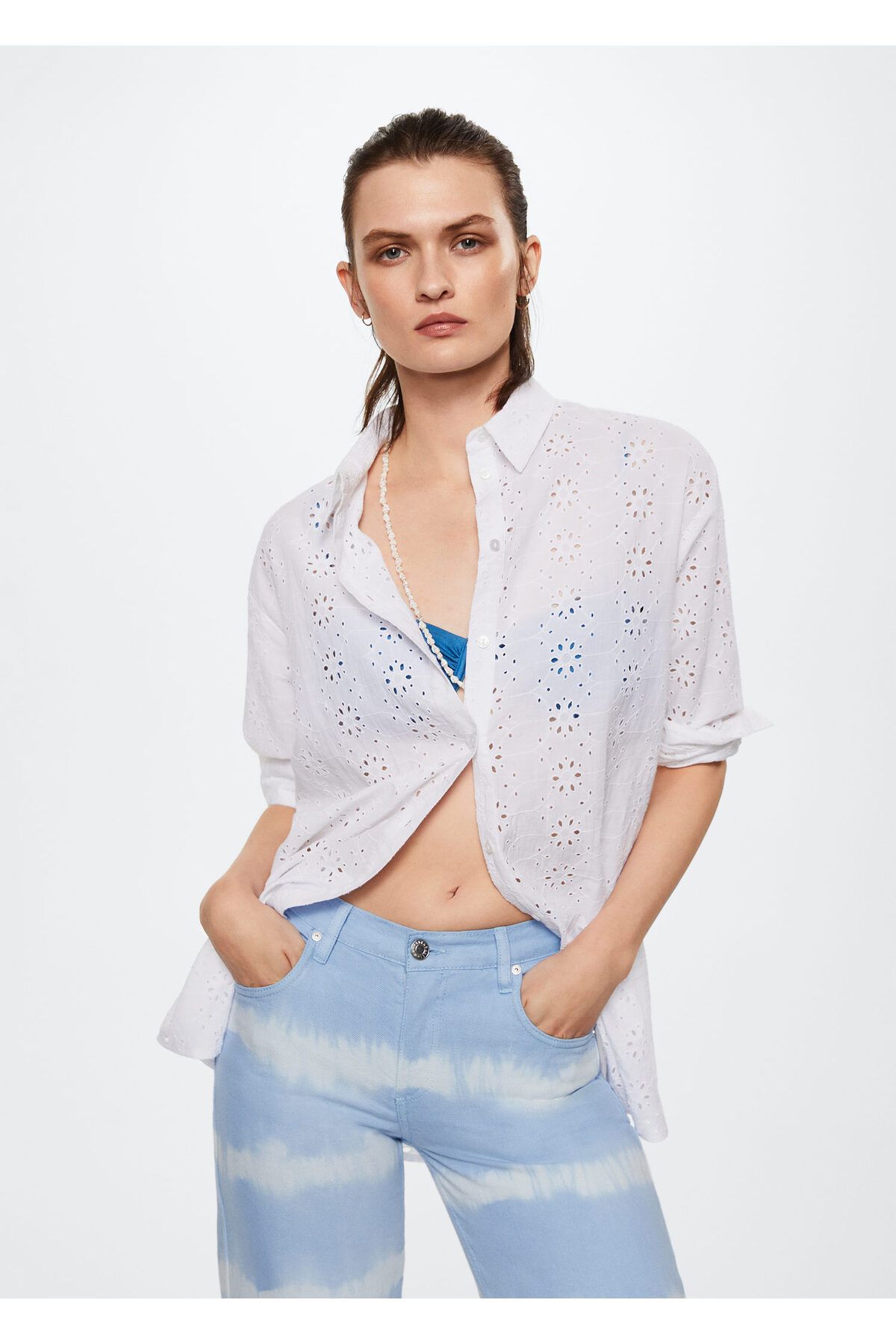 Batik Desen Wide-leg Jean