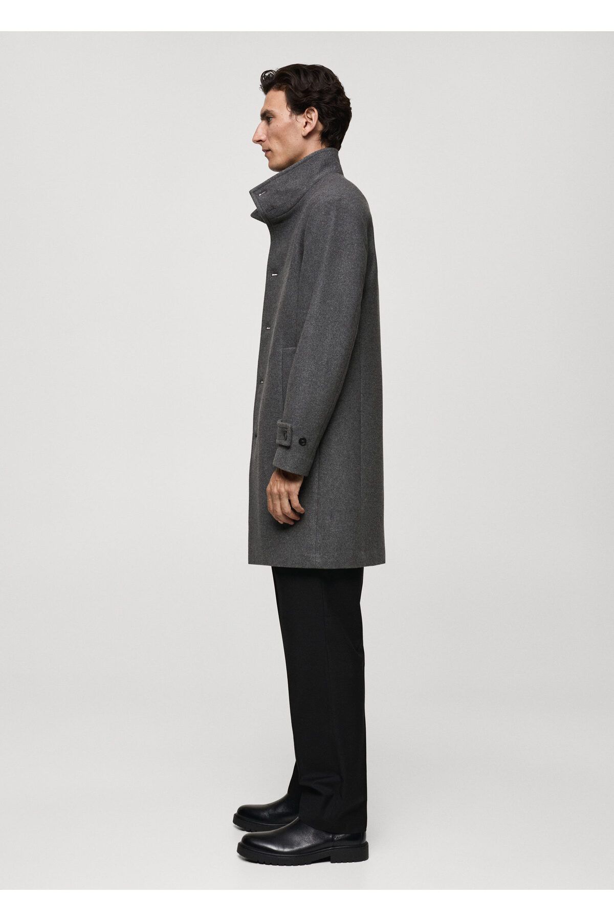 MANGO Woman-Metal Gray Men's Coat 77045967 4