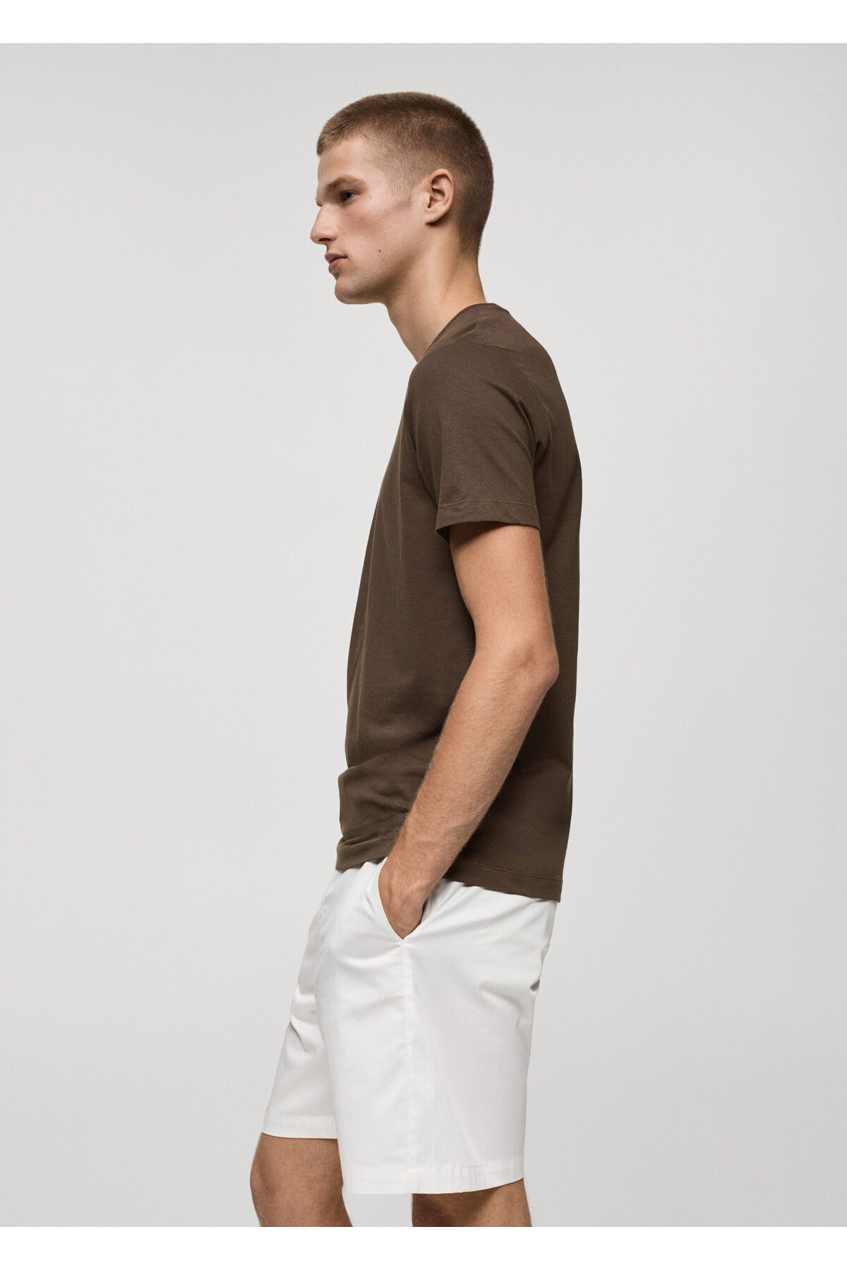 تیشرت مردانه قهوه ای منگو | 77070606 اورجینال - تصویر 4