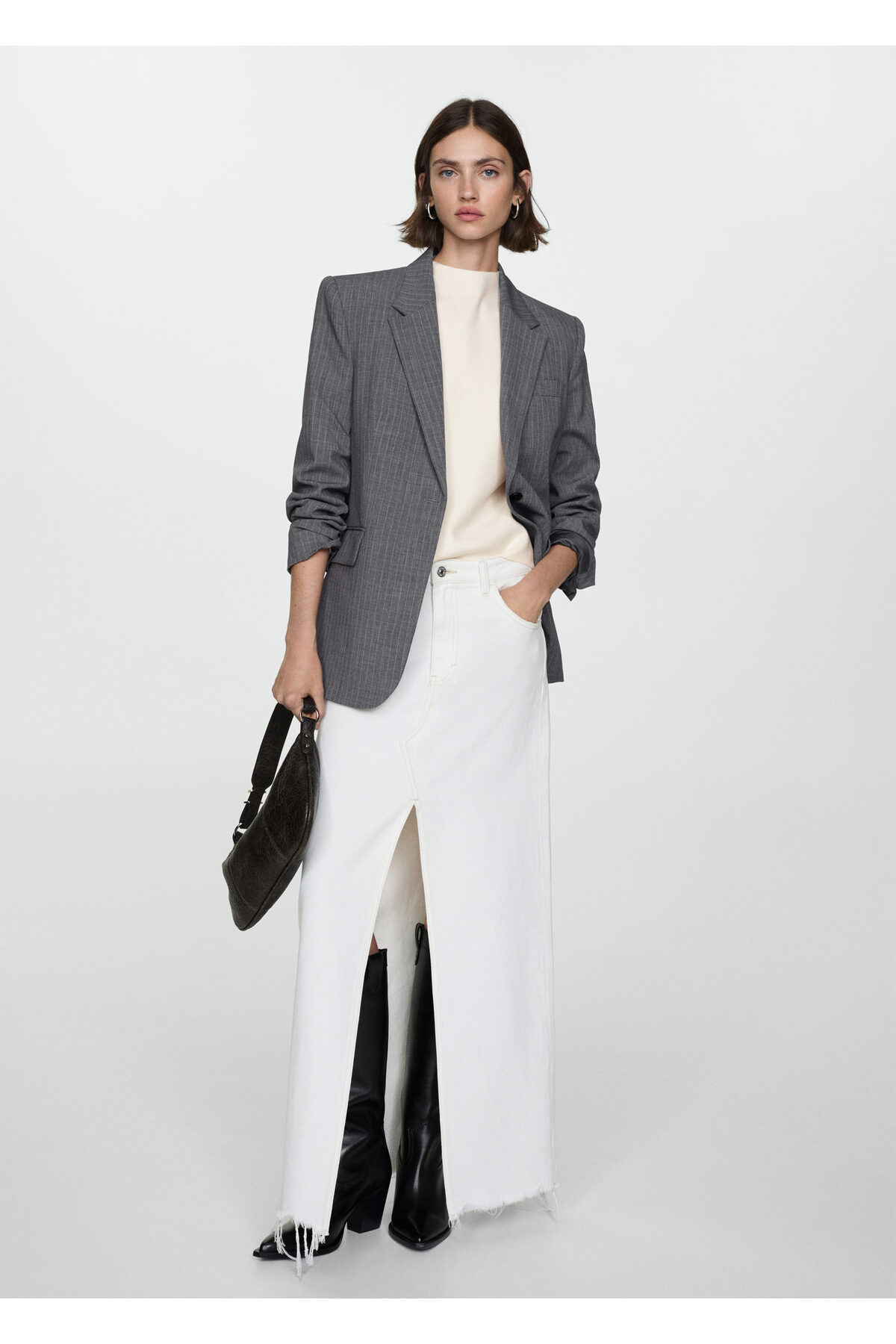 بافت و پلیور زنانه صورتی منگوMANGO | 77085636_1 اورجینال - تصویر 9