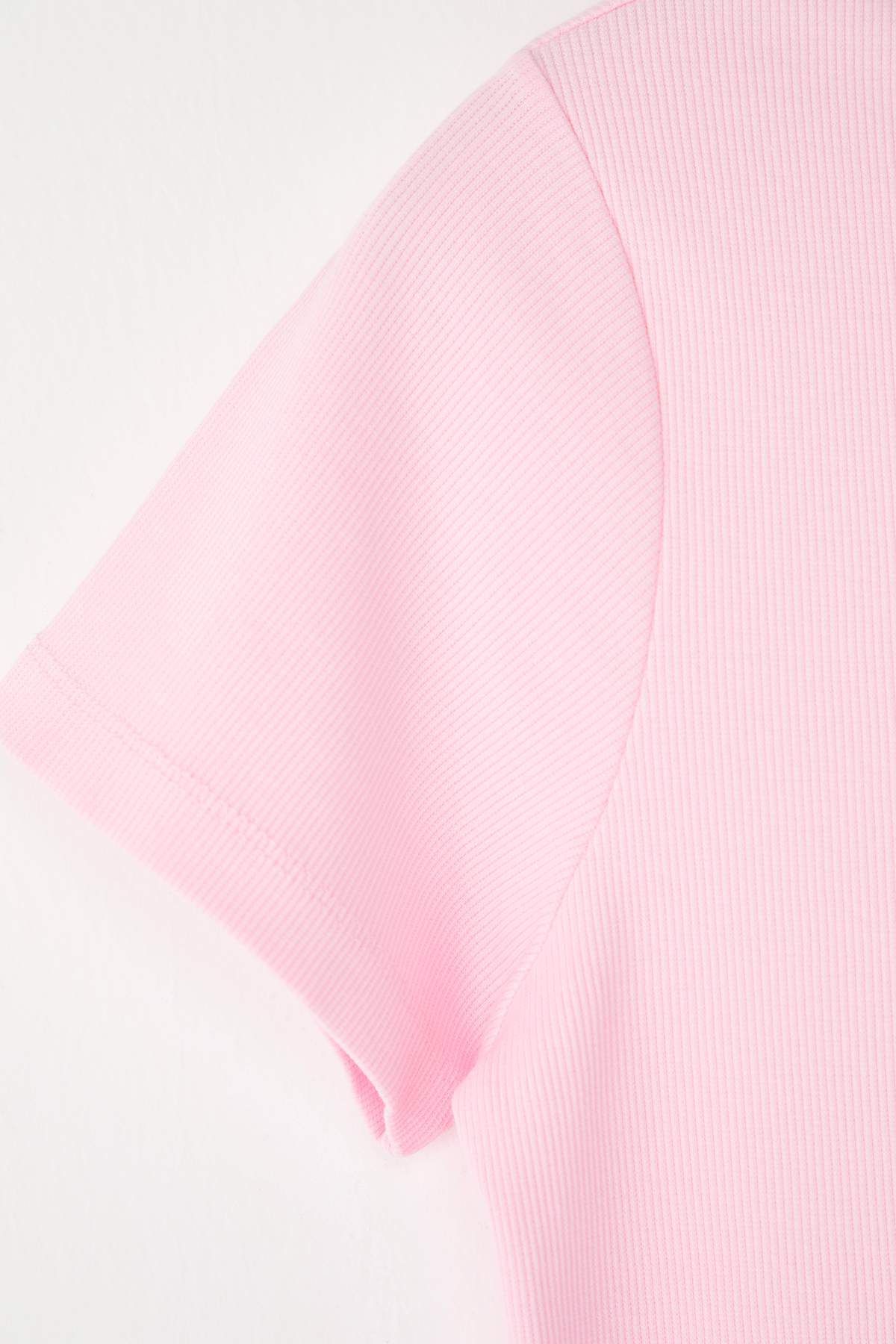 Trendyol Collection-Καφέ Crop κανονικό πλεκτό T-shirt TEDSS24TS00008 6
