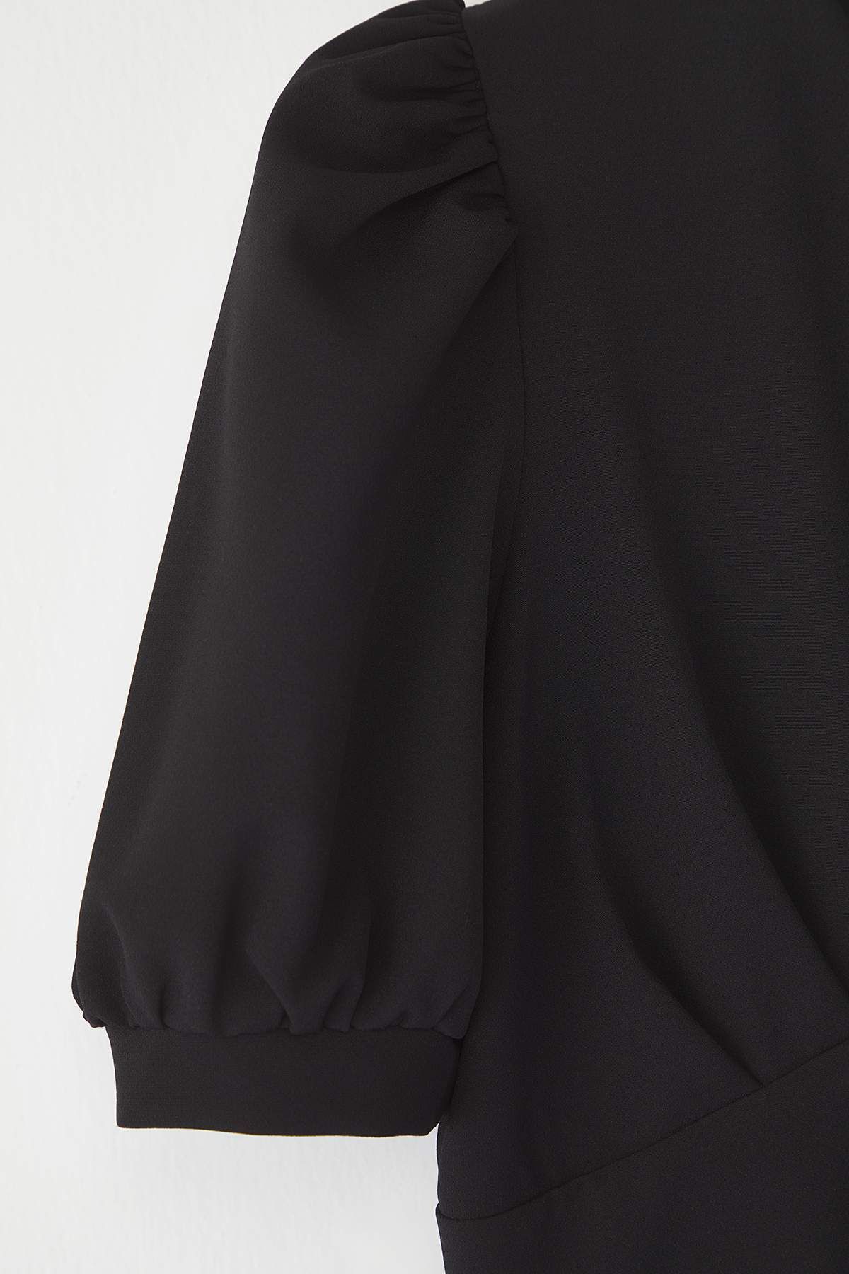 Trendyol Curve-Černé šaty Finike Woven Plus Size 7