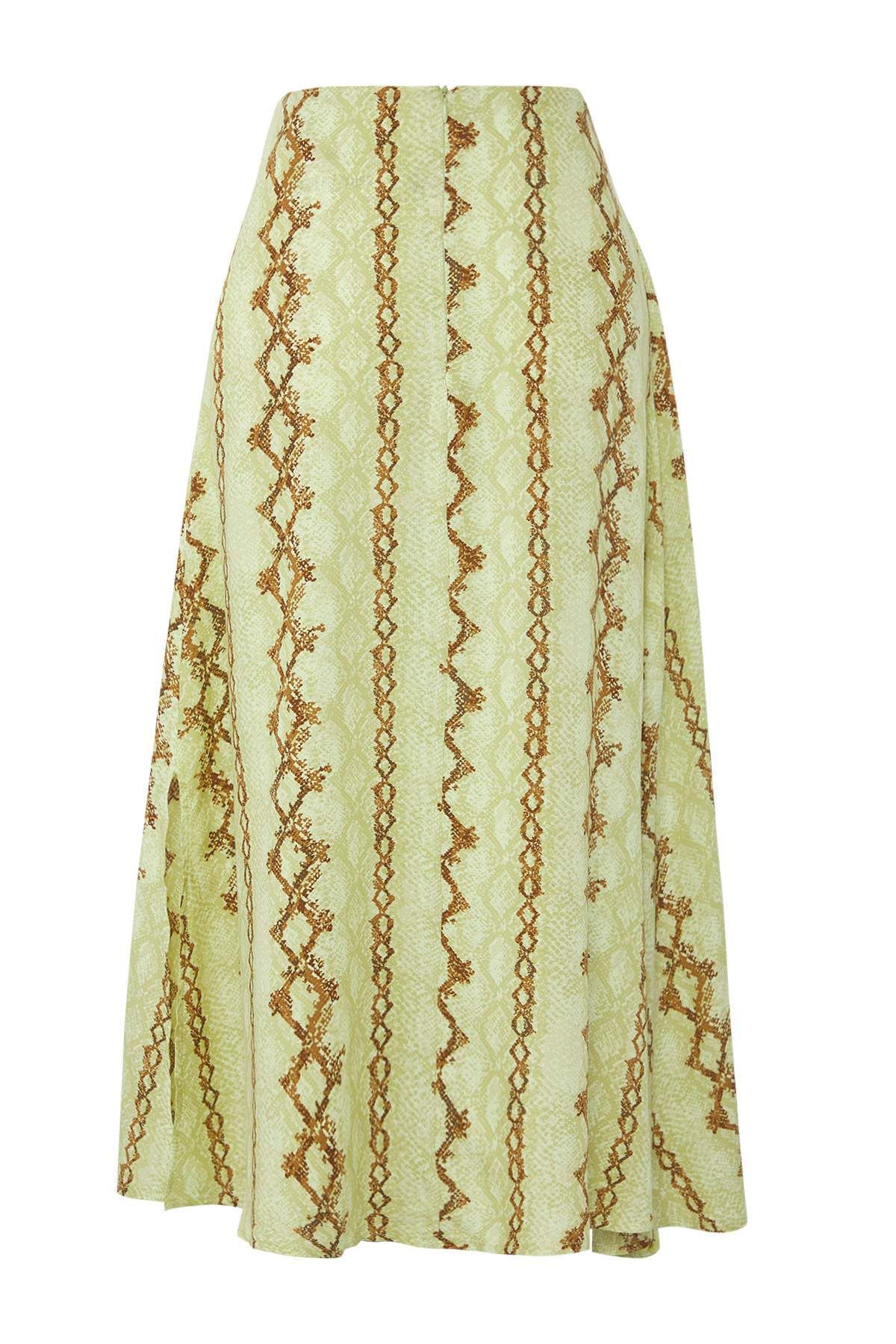 Trendyol Collection-Mehrfarbiger asymmetrischer Schlitzrock aus langem/maximalem Viskose TWOSS25ET00183 9