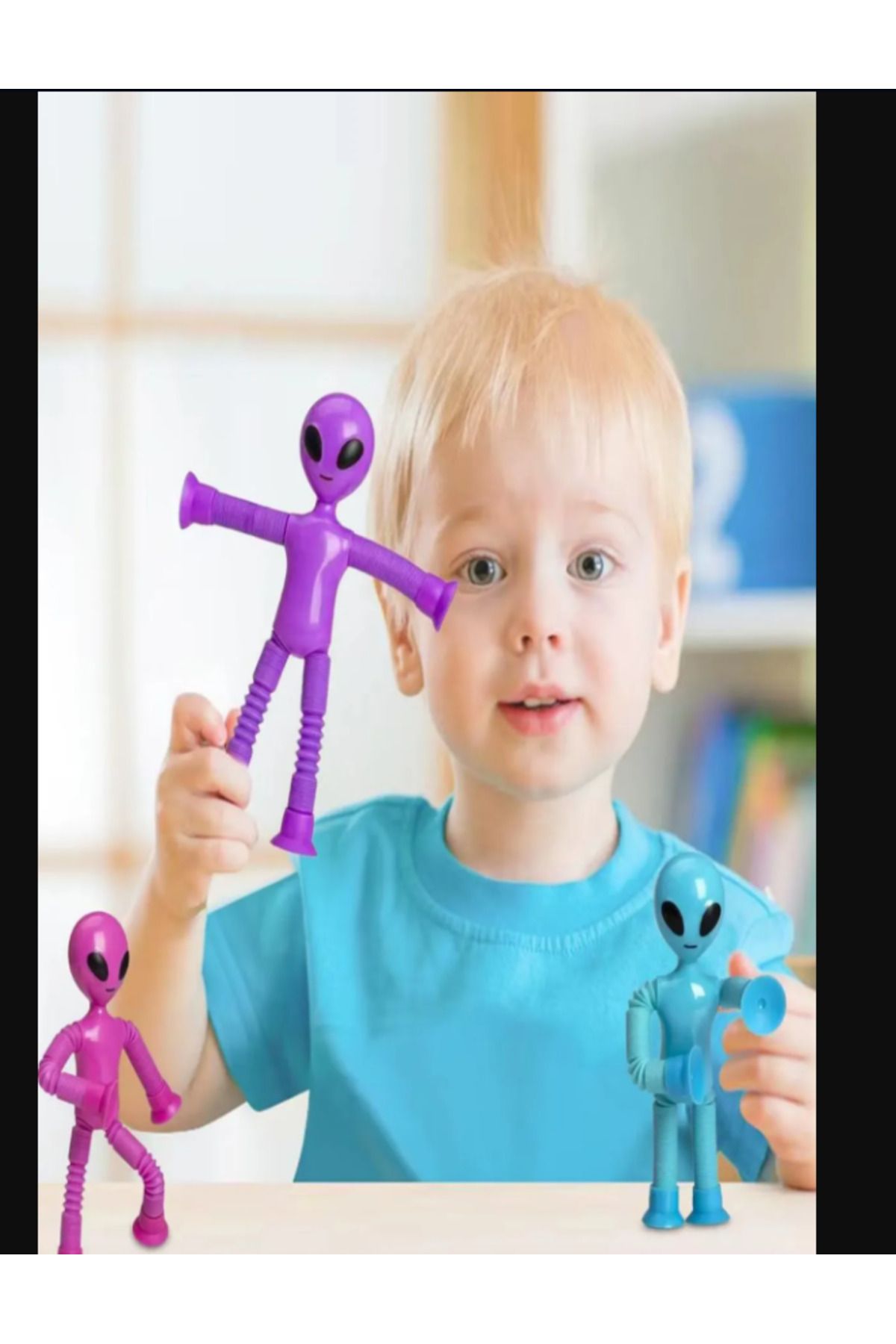 Ax Axentia-Alien Toy with Telescopic Suction Cup, Fun Stress Shooter Toy with Keychain Feature 1 Piece 2