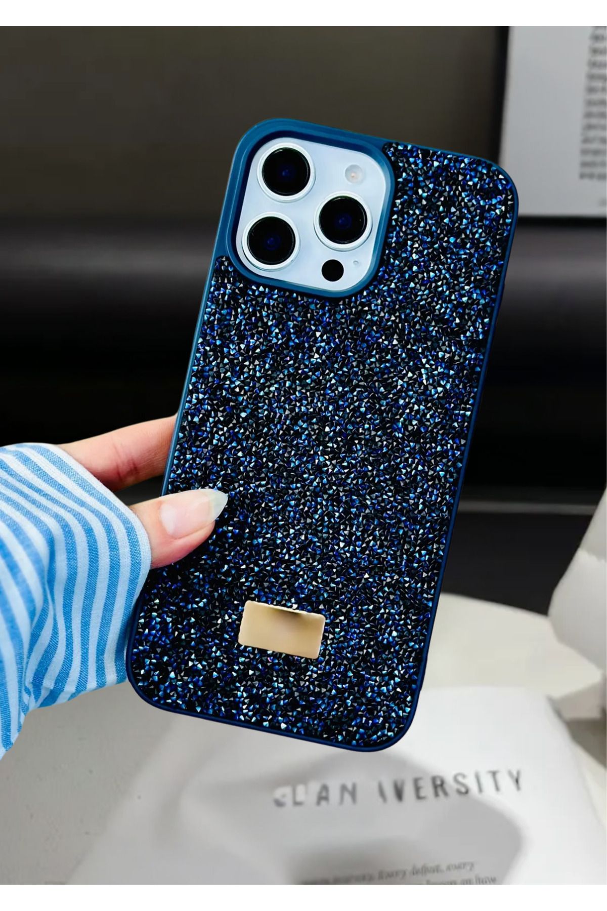 BCASE İphone 14 Pro Max Taşlı Kılıf Parlak Elmas Tasarım Lüx Silikon