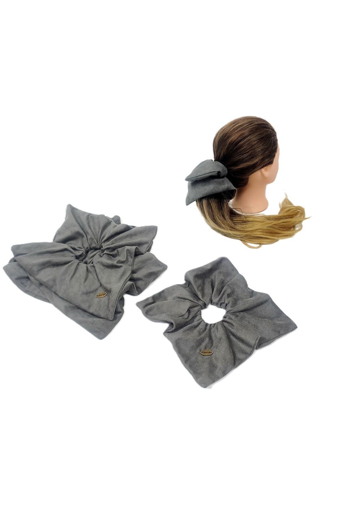 SYAZE İnce Süet Kumaş Büyük Boy Scrunchie – Yumuşak Doku Saç Tokası