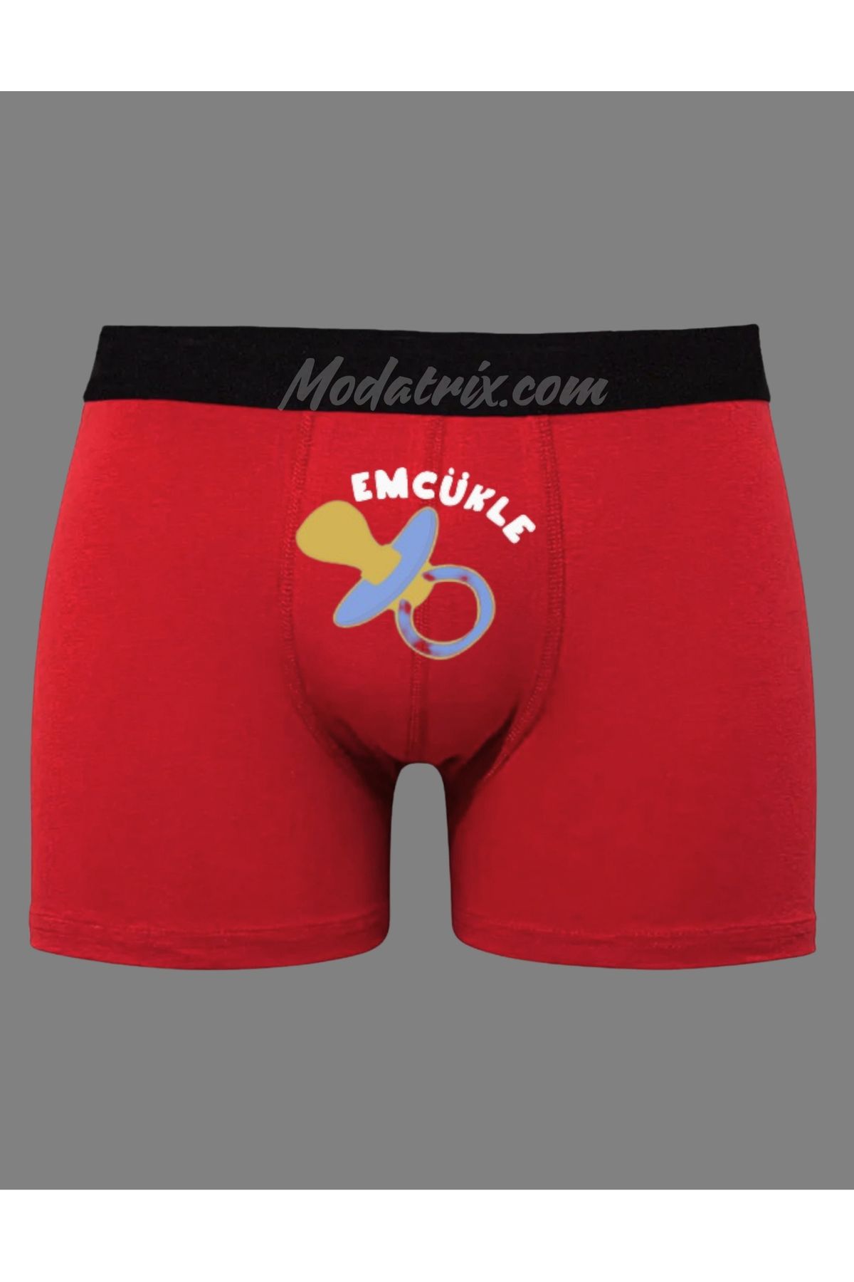 UNIQUE DESIGN Emcükle Baskılı Boxer