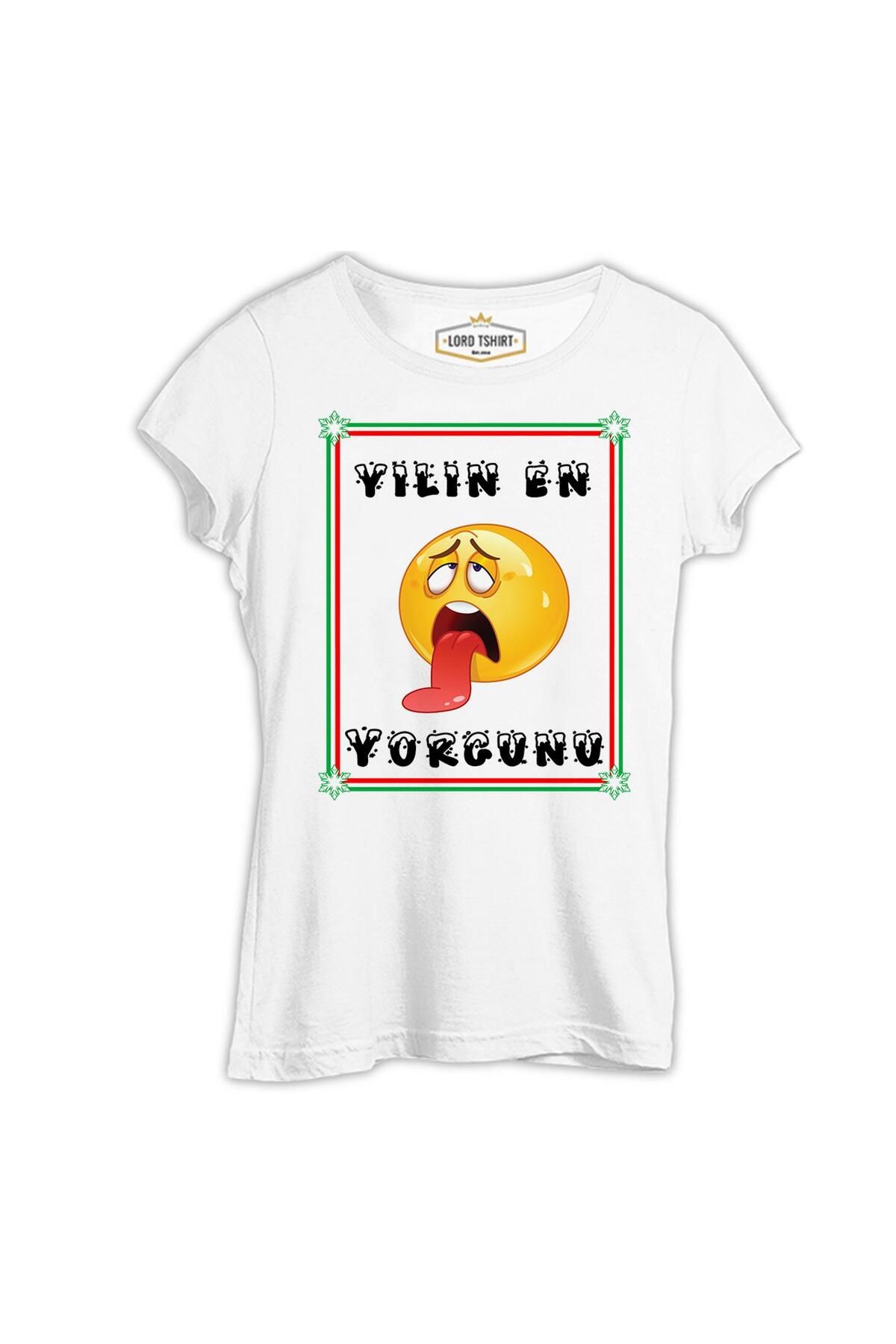 Lord T-Shirt Yılın En Yorgunu Beyaz Kadın Tshirt