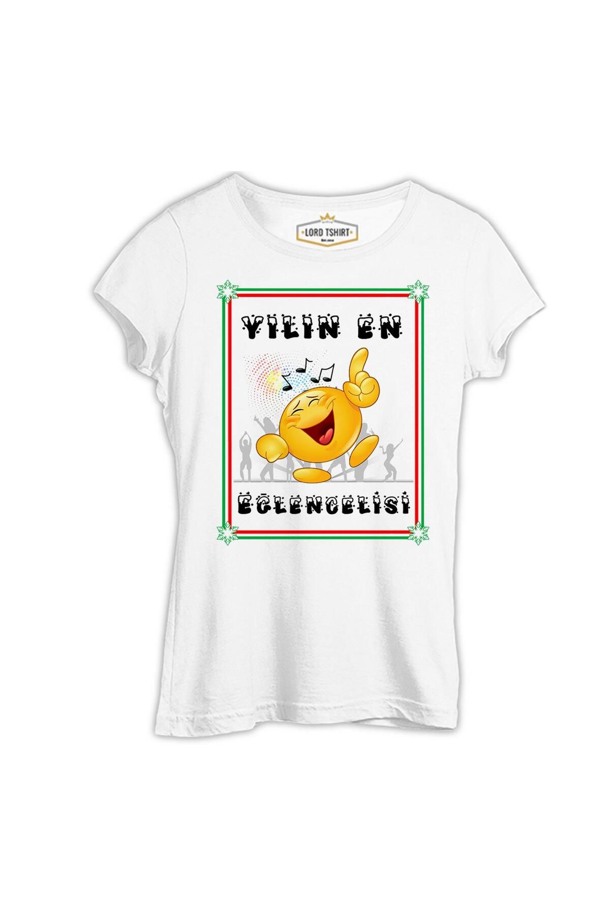 Lord T-Shirt Yılın En Eğlencelisi Beyaz Kadın Tshirt