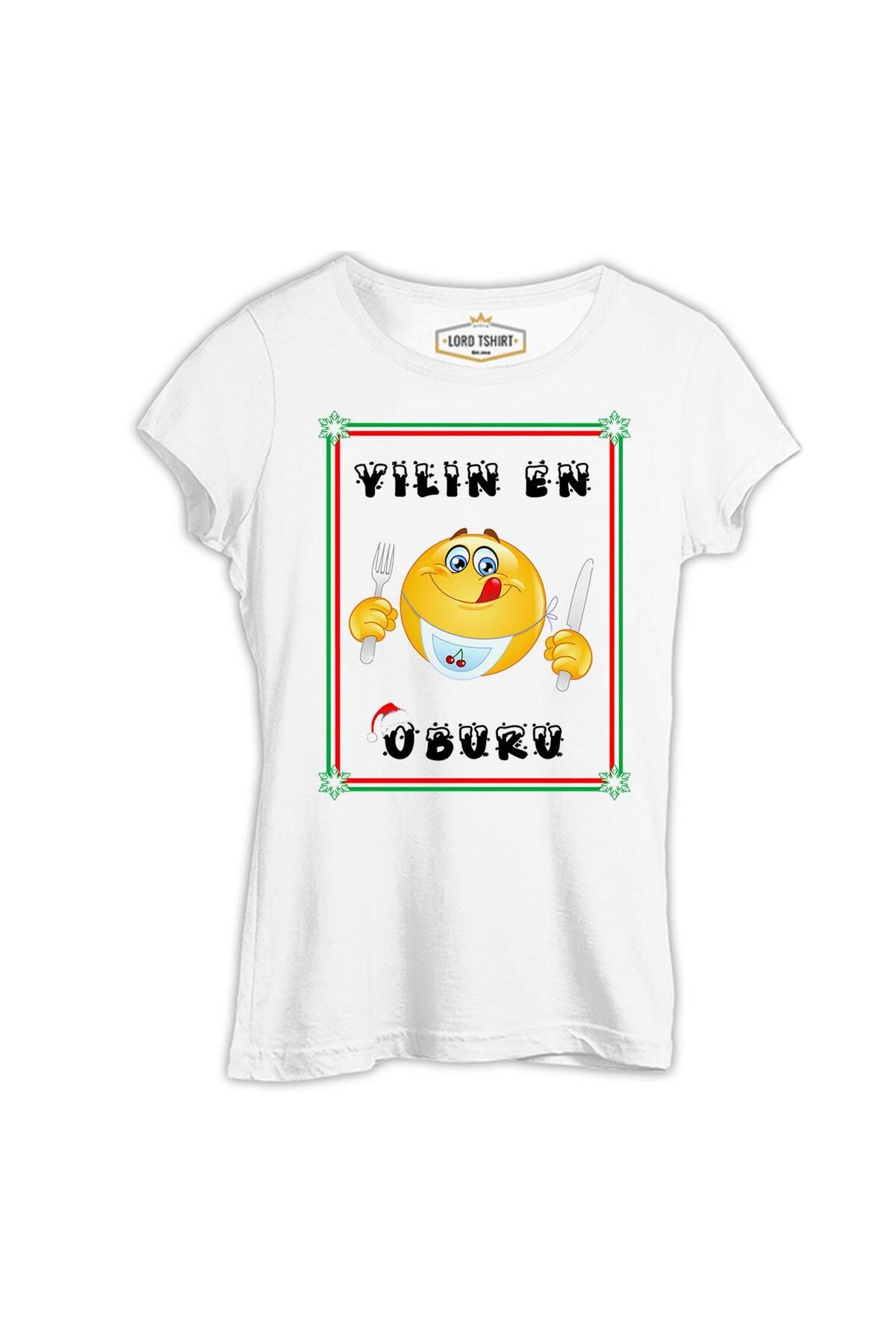 Lord T-Shirt Yılın En Oburu Beyaz Kadın Tshirt