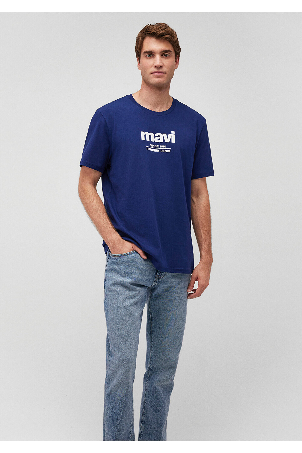 Mavi-Emblémával nyomtatott sötétkék póló Normal Fit / Normal Fit066849-70758 2