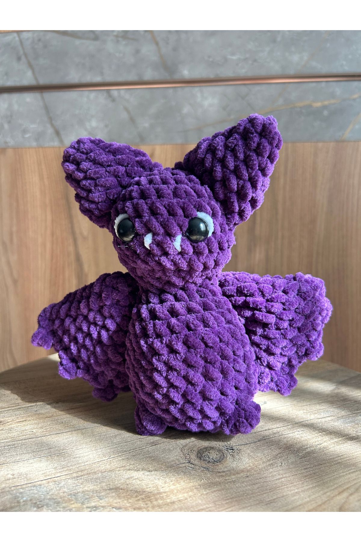 Bloomify El Yapımı Peluş Mor Yarasa Oyuncak