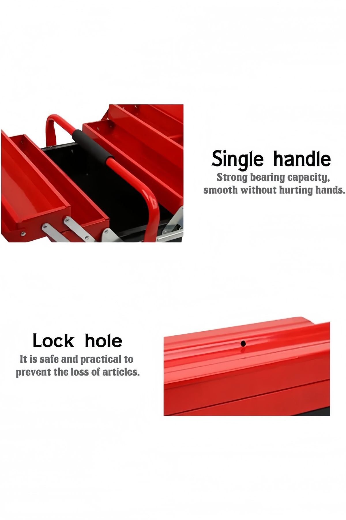 COOYA-Foldable multi-layer iron tool box, portable, with handle, suitable for tool storage 3