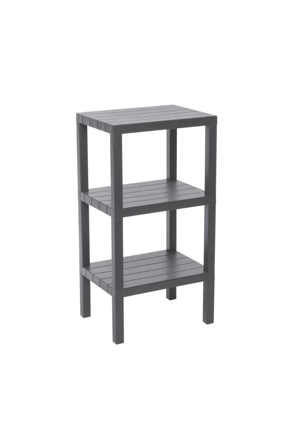 Findit 3 RAFLI GRİ MODÜLER ÜNİTE PLASTİK 38x29x74 cm-Findit