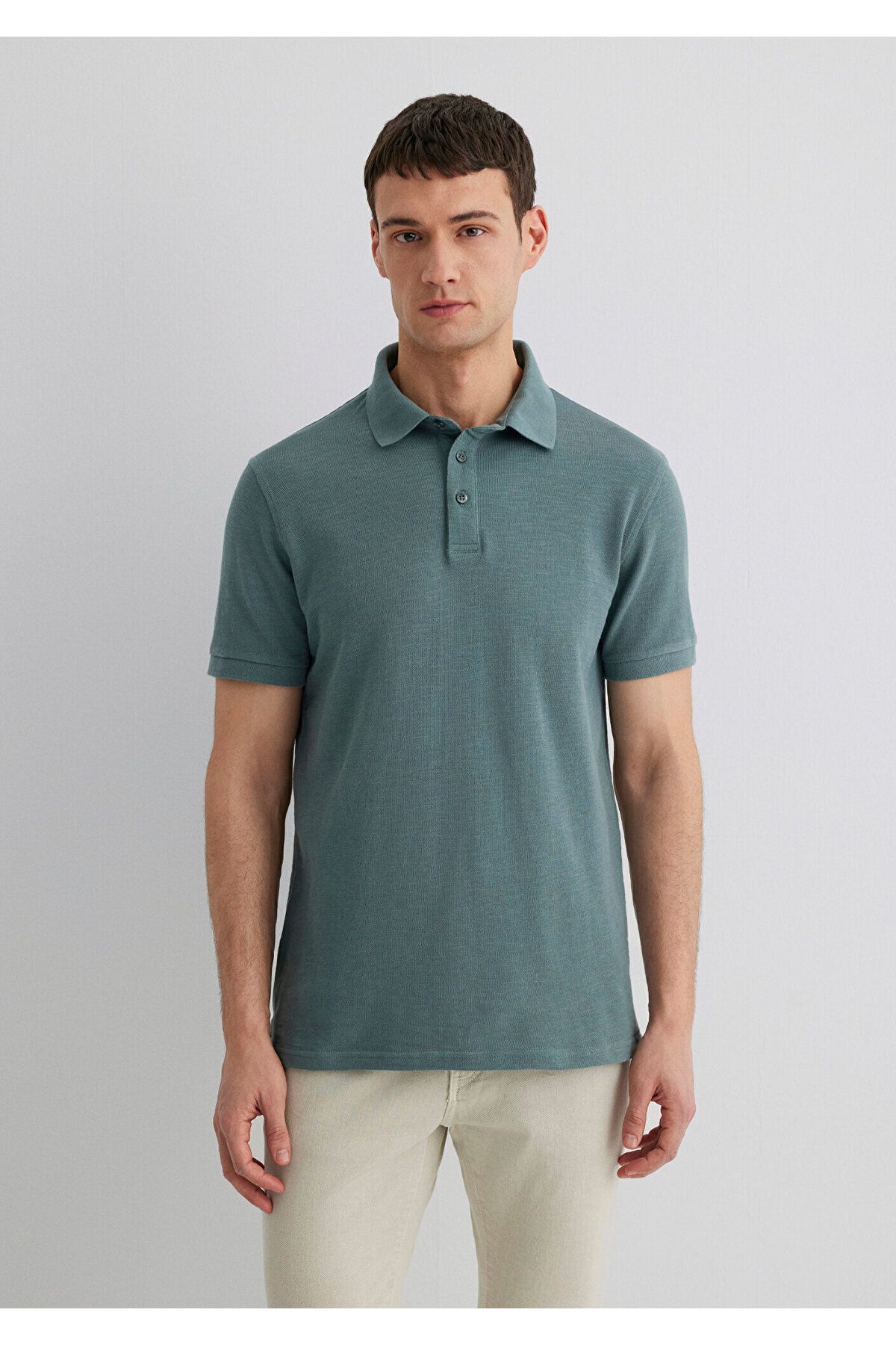 Mavi-Πράσινο μπλουζάκι πόλο Slim Fit / Slim Fit 0612232 -71577 4