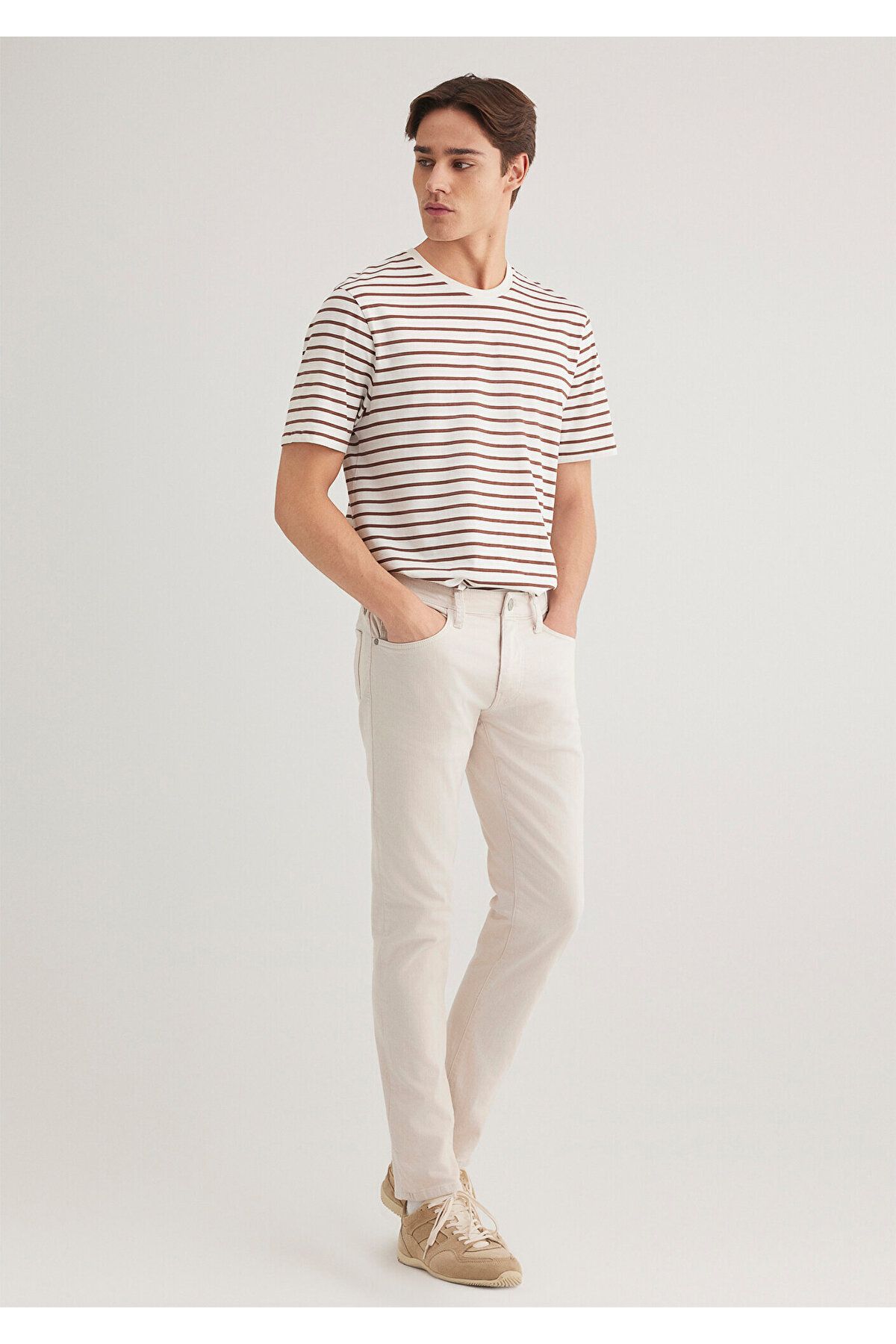 Mavi-Jake Ecru Comfort Gabardine-Hose 0042222763 2