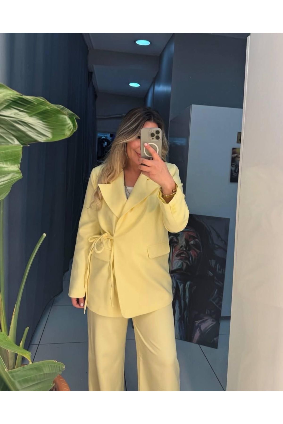 Ekim Store Yandan Bağcıklı İkili Blazer Takım