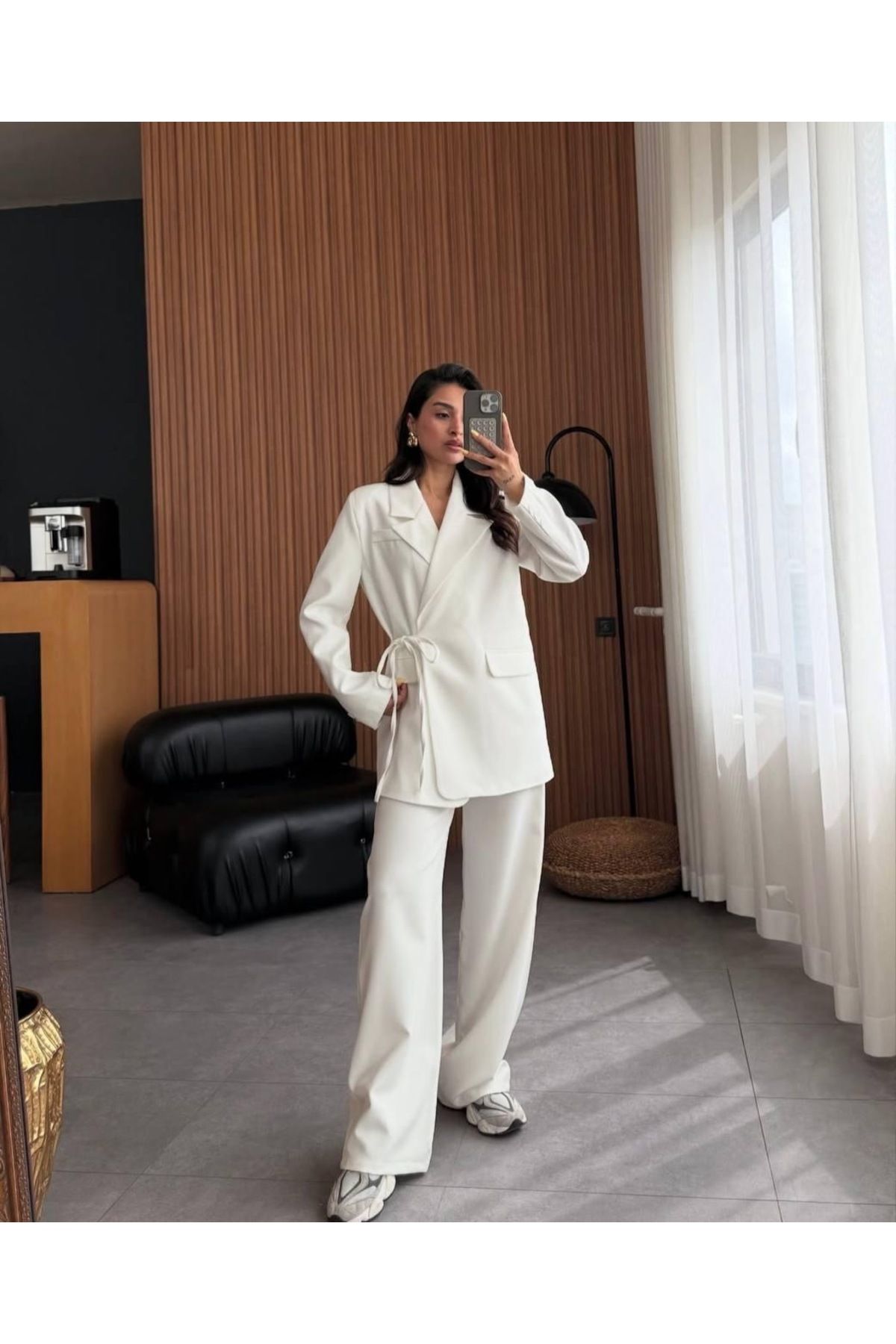 Ekim Store Yandan Bağcıklı İkili Blazer Takım