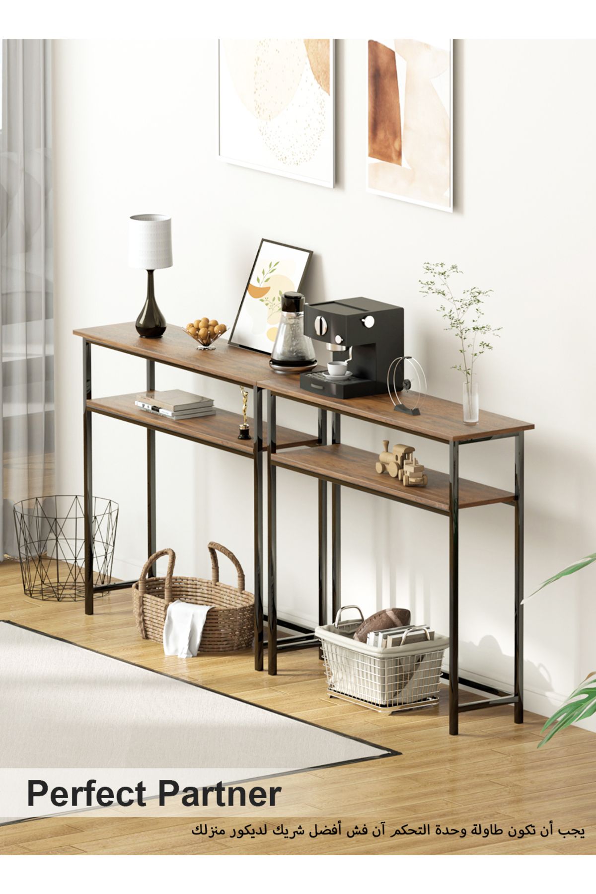 AnneFish-Console Table Simple Sofa Table Coffee Corner Display Shelf Entryway Table Couch Hallway Entrance 2