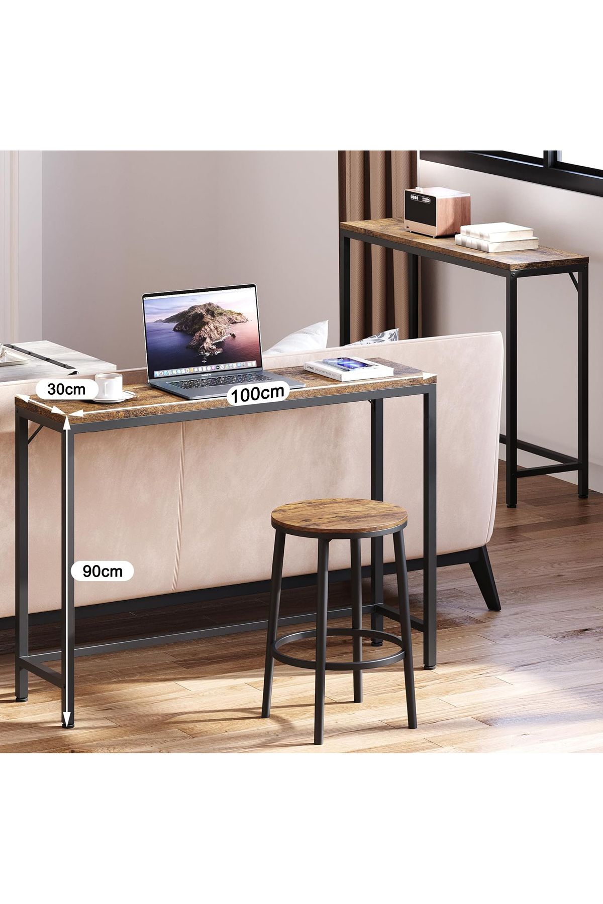 AnneFish-Console Table Simple Sofa Table Coffee Corner Display Shelf Entryway Table Couch Hallway Entrance 5