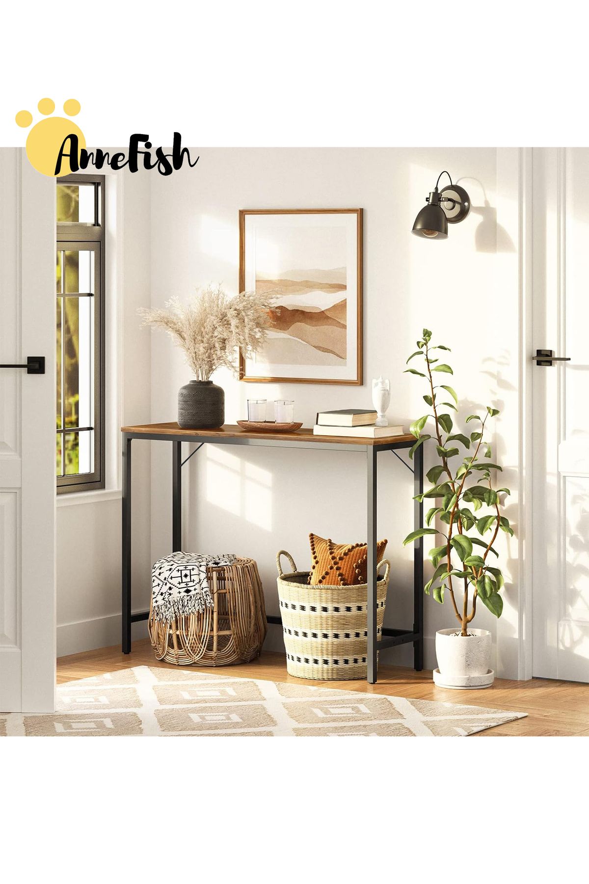 AnneFish-Console Table Simple Sofa Table Coffee Corner Display Shelf Entryway Table Couch Hallway Entrance 1