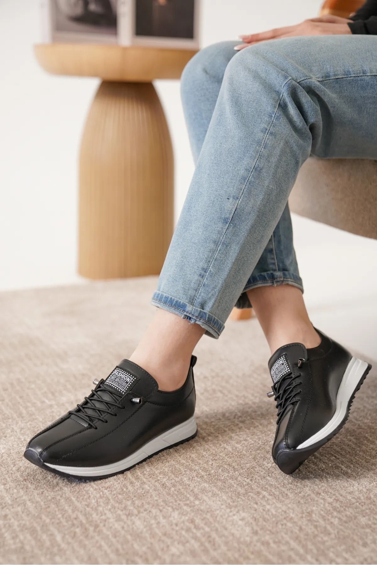 Decisivo Life Kadın Lastik Bağcıklı Ortopedik Taban Sneaker Spor Ayakkabı