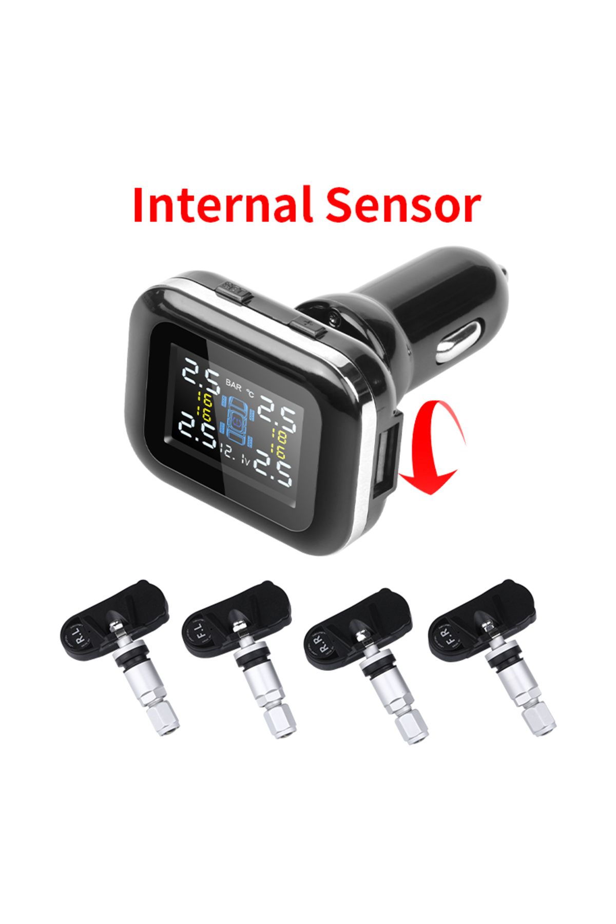 JMCQ-Internal Sensors Tpms Car Security Alarm System Tire Pressure Alarm Monitor System 4 Auto Tyre 1