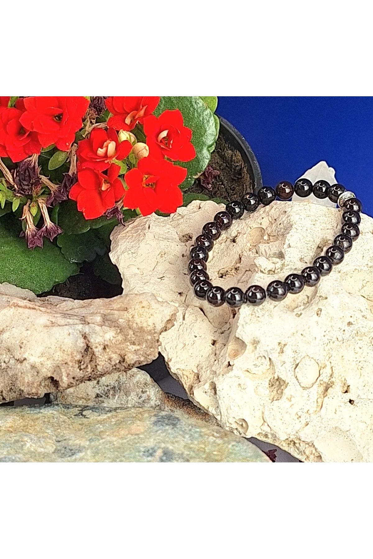 ERSOYDEMİRÖZDETAŞ GARNET (LAL) ÜST KALİTE DOĞALTAŞ BİLEKLİK 6,5 MM KÜRE KESİM