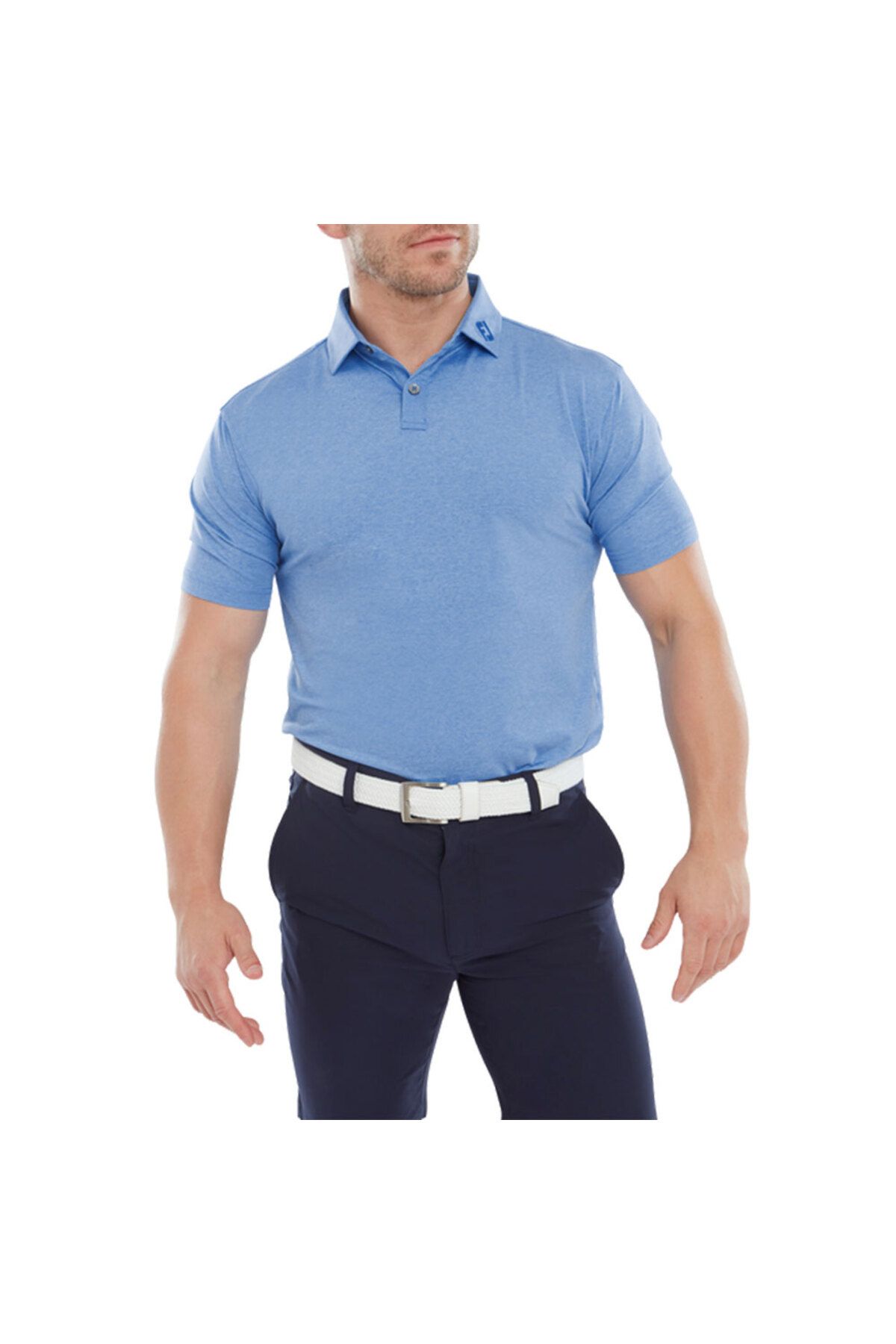 FootJoy Heather Self Polo Yaka Golf T-Shirt Cobalt 80142