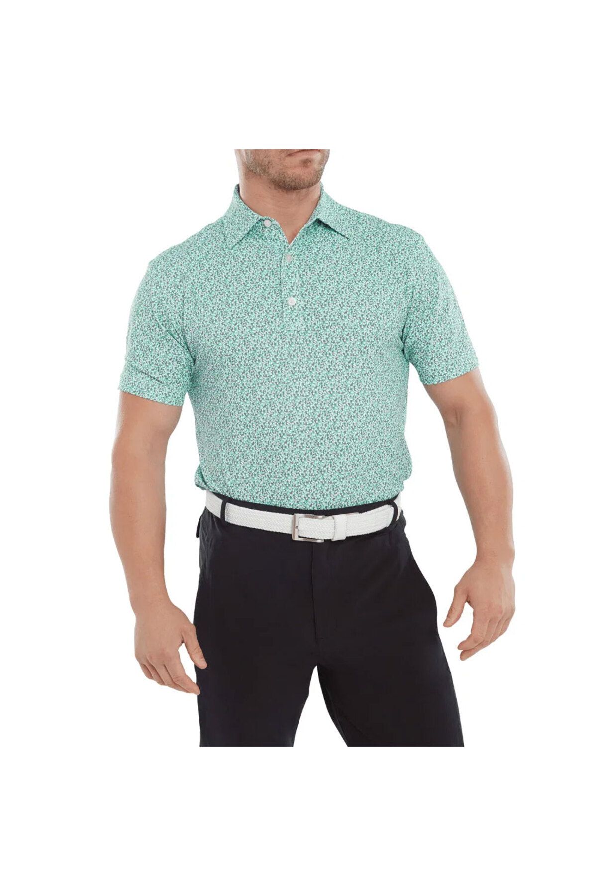 FootJoy Confetti Print Pique Erkek Polo T-Shırt Yeşil 80090
