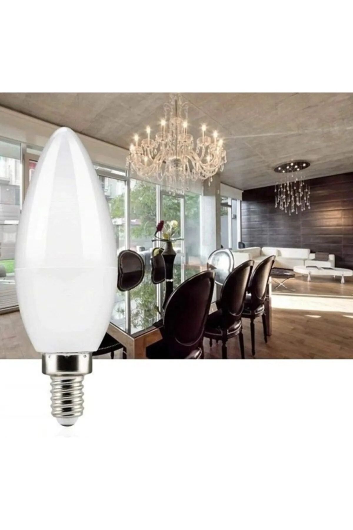 fullreyon 1 Adet Çok Kaliteli E14 Duy 7 Watt, 3000 Kelvin Led Ampul, Gün Işığı Renkli E14 Duy Led Avize Ampulü