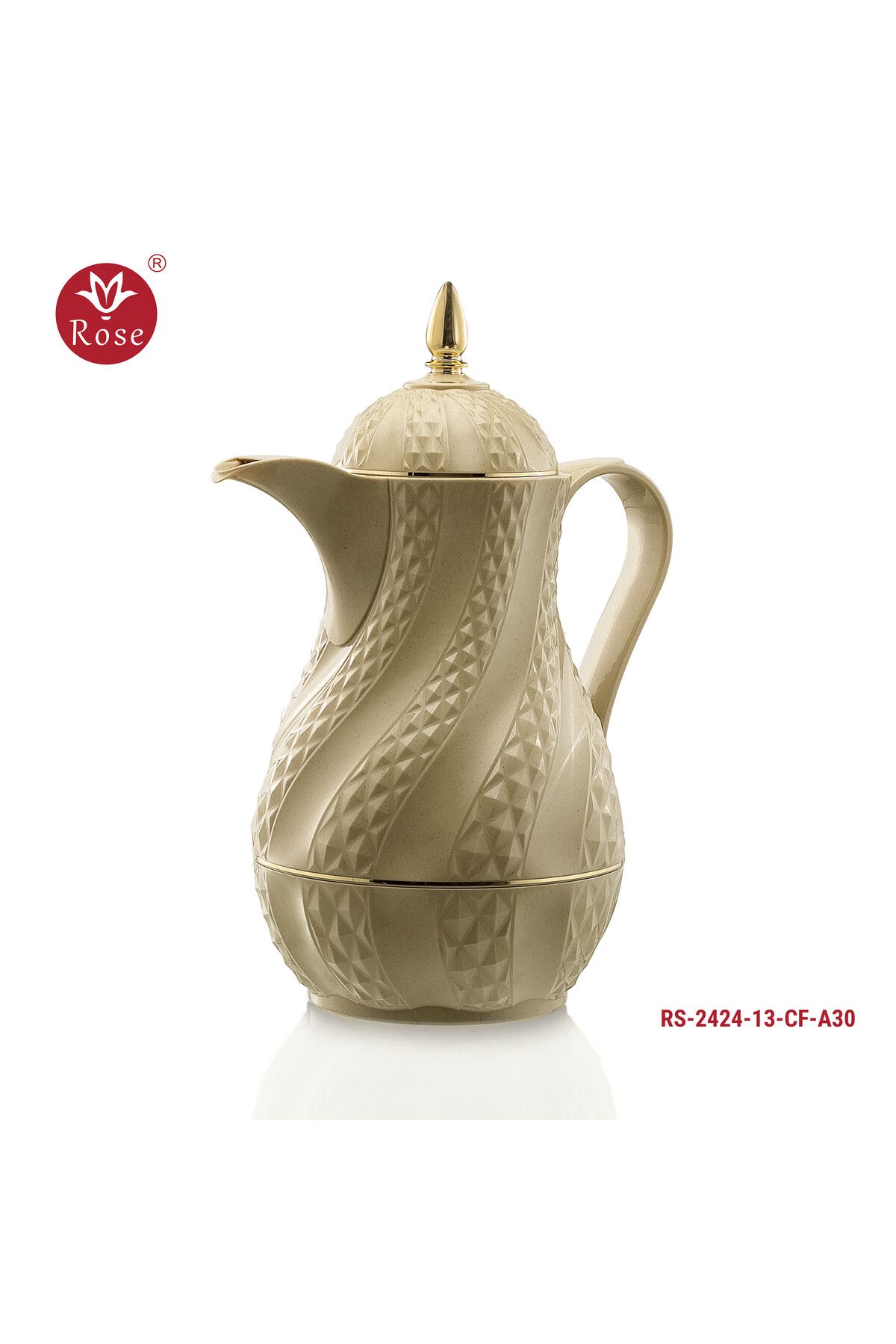 Rose-RS-2424 - A distinctive patterned tea and coffee thermos set consisting of two rose thermoses, one with a capacity of one and a half liters of coffee and one and a half liters of tea. 3