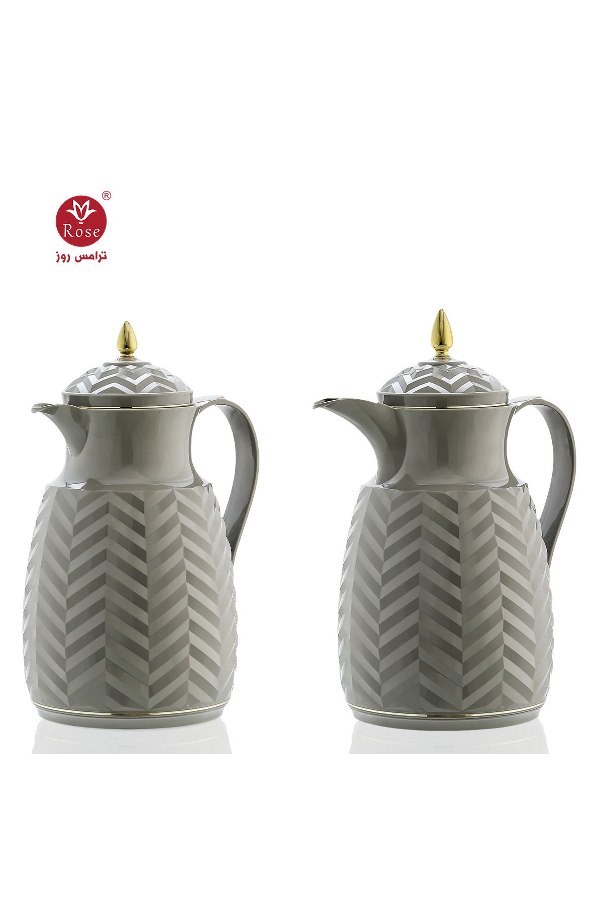 Rose-RS-2020 - A distinctive patterned tea and coffee thermos set consisting of two rose thermoses, one with a capacity of one and a half liters of coffee and one and a half liters of tea. 1