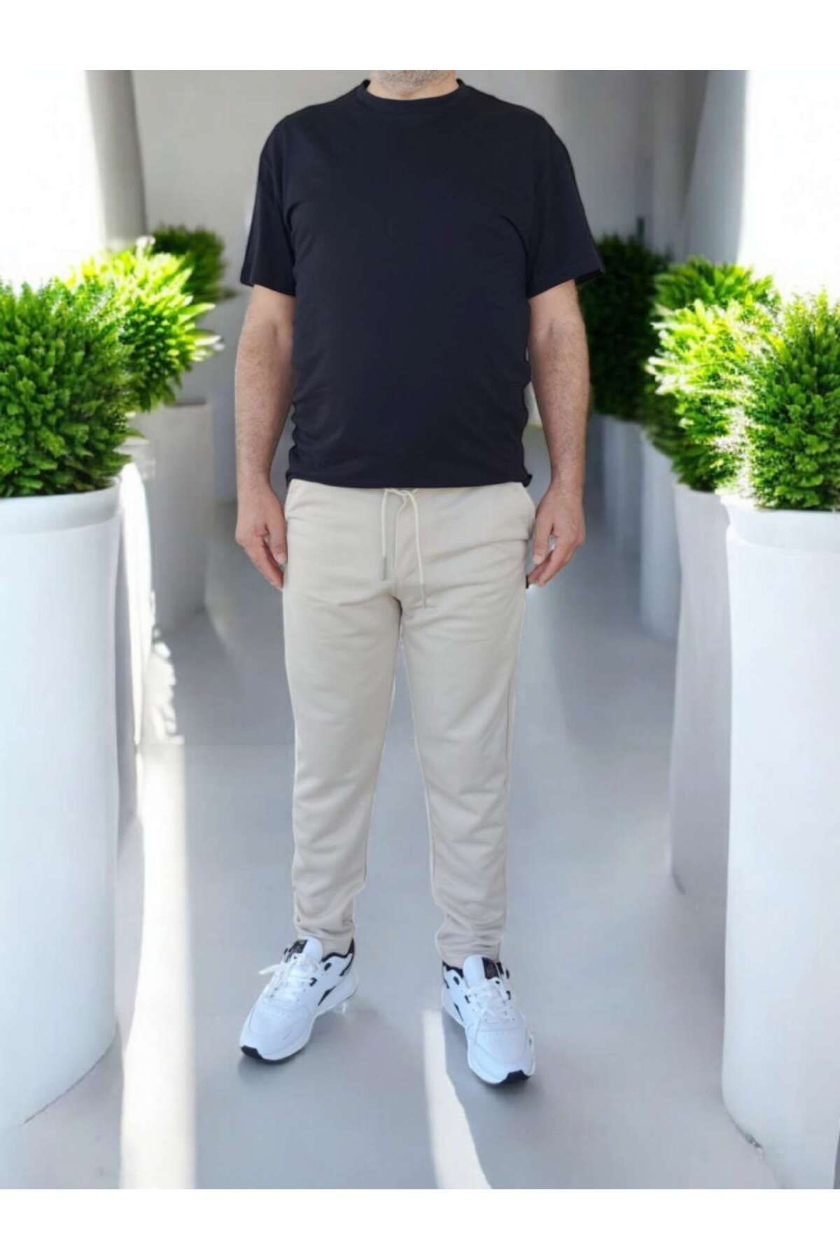 Besa Jogger 3 Cepli, Bağcıklı Ve Lastikli Esnek Bel, Duble Paça Rahat Pantolon