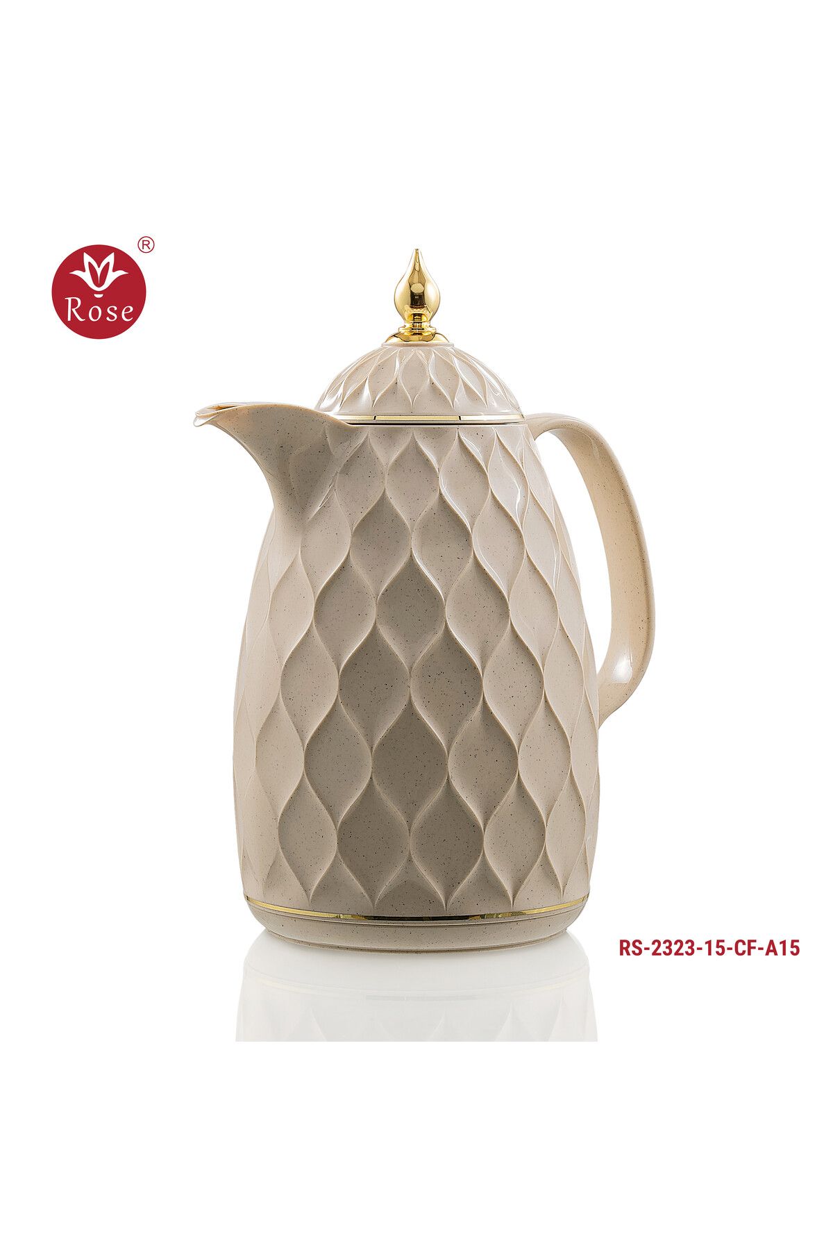 Rose-RS-2323 - A distinctive patterned tea and coffee thermos set consisting of two rose thermoses, one with a capacity of one and a half liters of coffee and one and a half liters of tea. 3