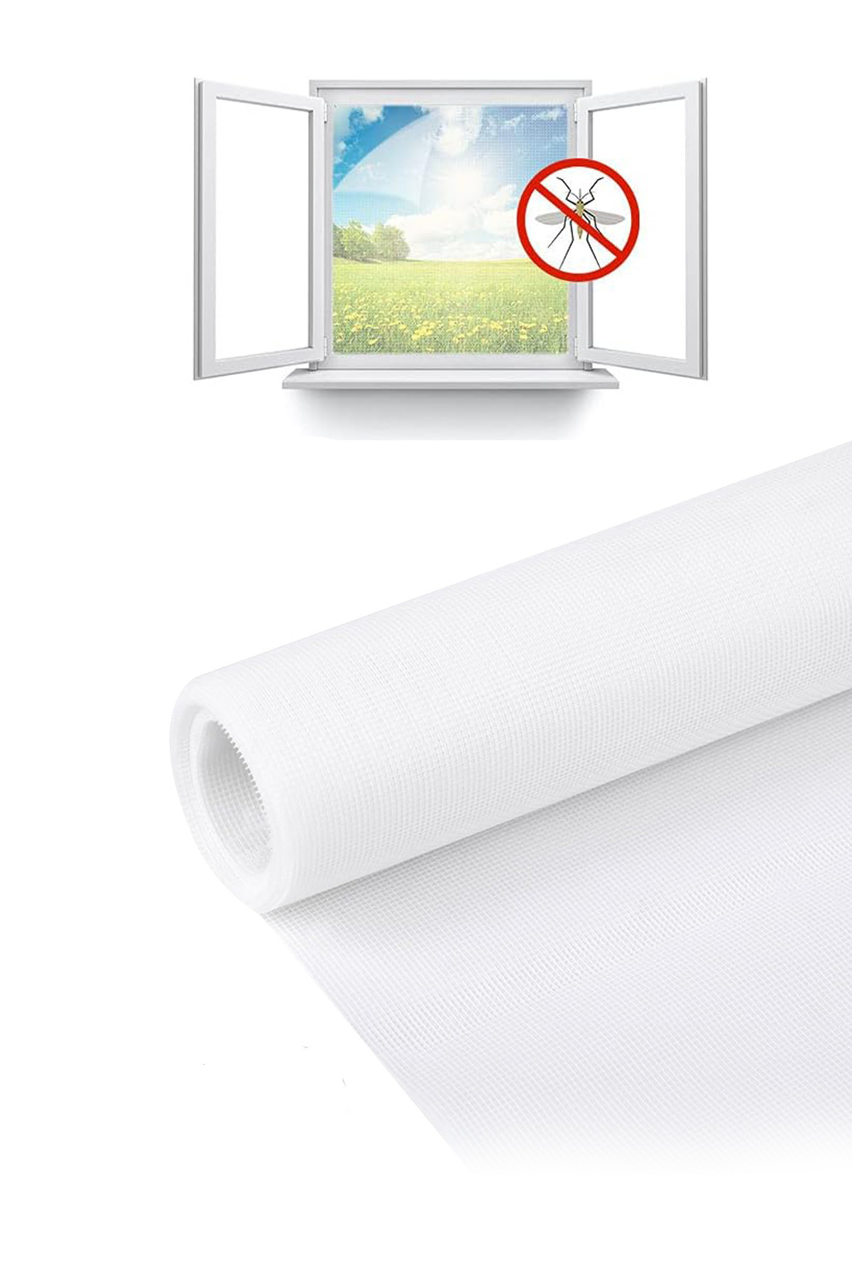 Beatitude Yapışkanlı Sineklik 130x150 Cm Uzun Ömürlü Sinek Böcek Engelleyici Tül Pimapen Pencere Için Tel