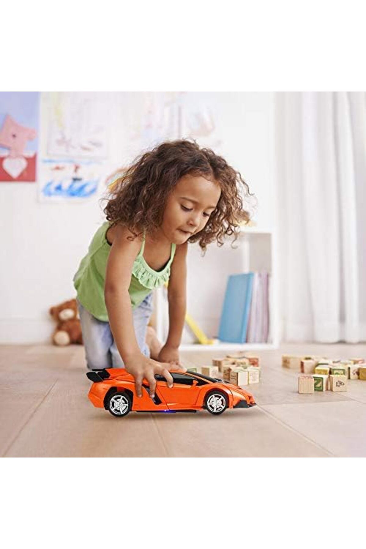 rexa-RC Cars Robot for Kids Transform Robot Remote Control Car Toy, One-Button Deformation Car Model Toy 7