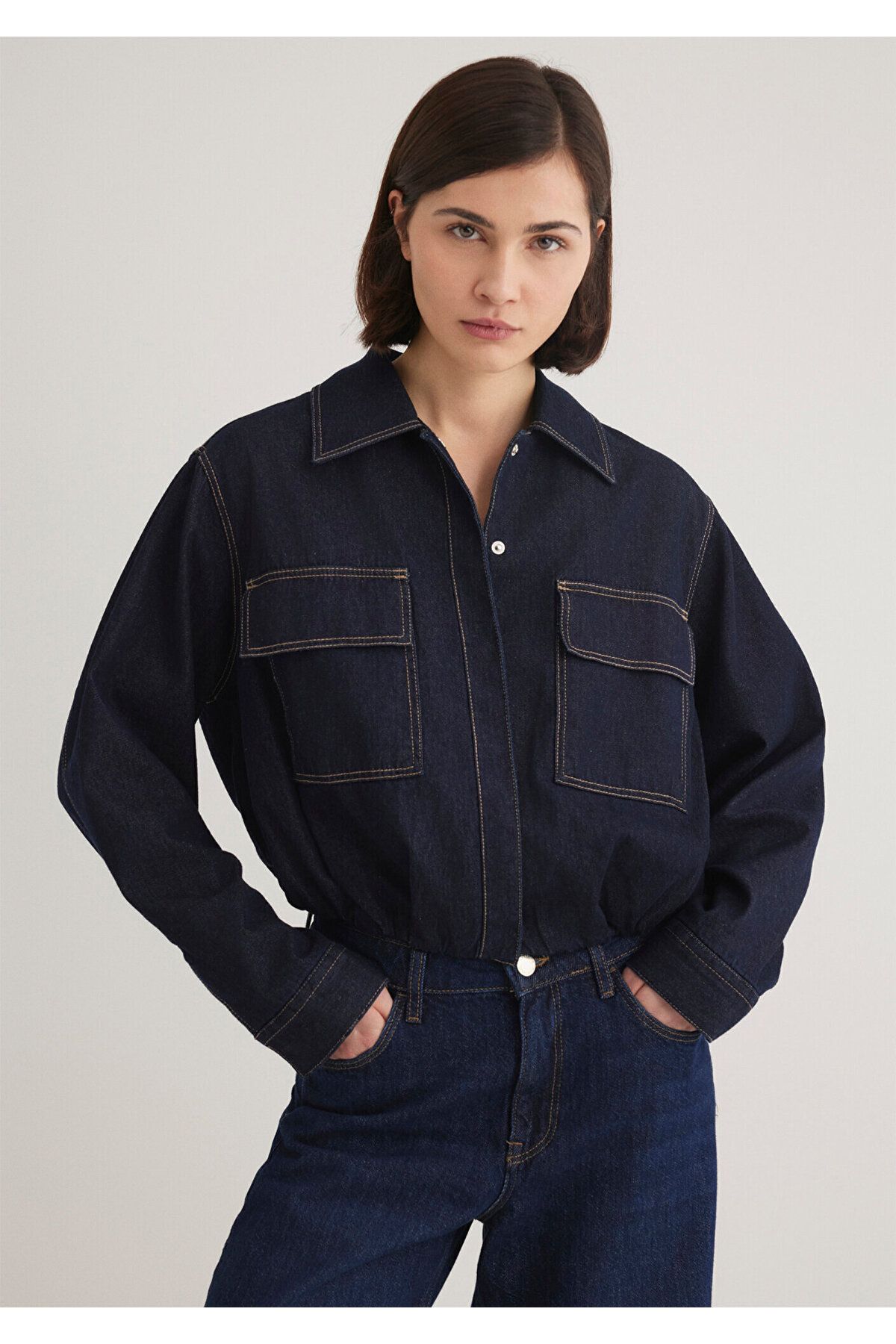 Mavi-Indigo Crop Jacket Loose Fit / Loose Relaxed Fit 1110677 -85481 3