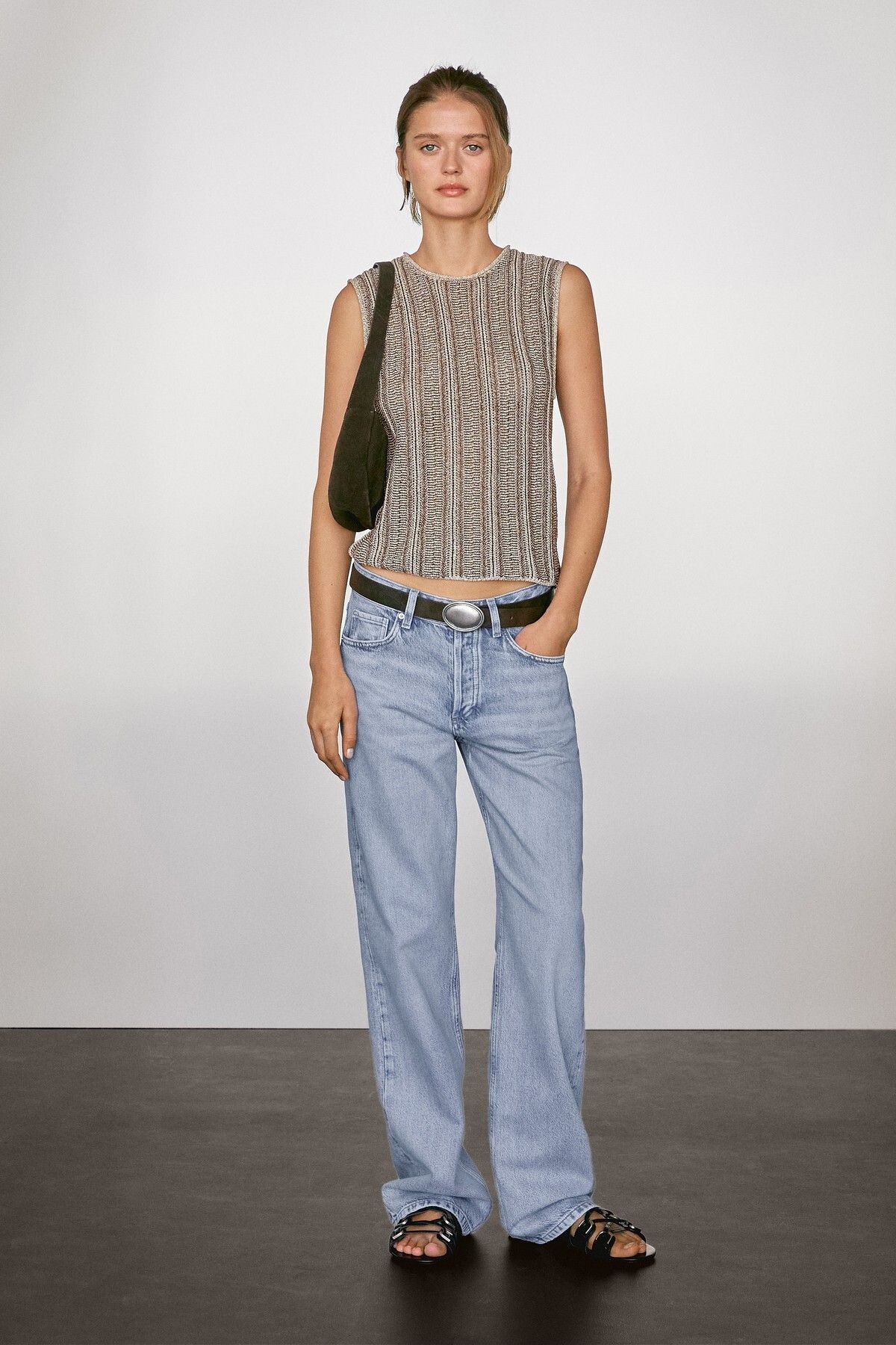 Massimo Dutti Pamuk Karışımlı Ve Ajurlu Top