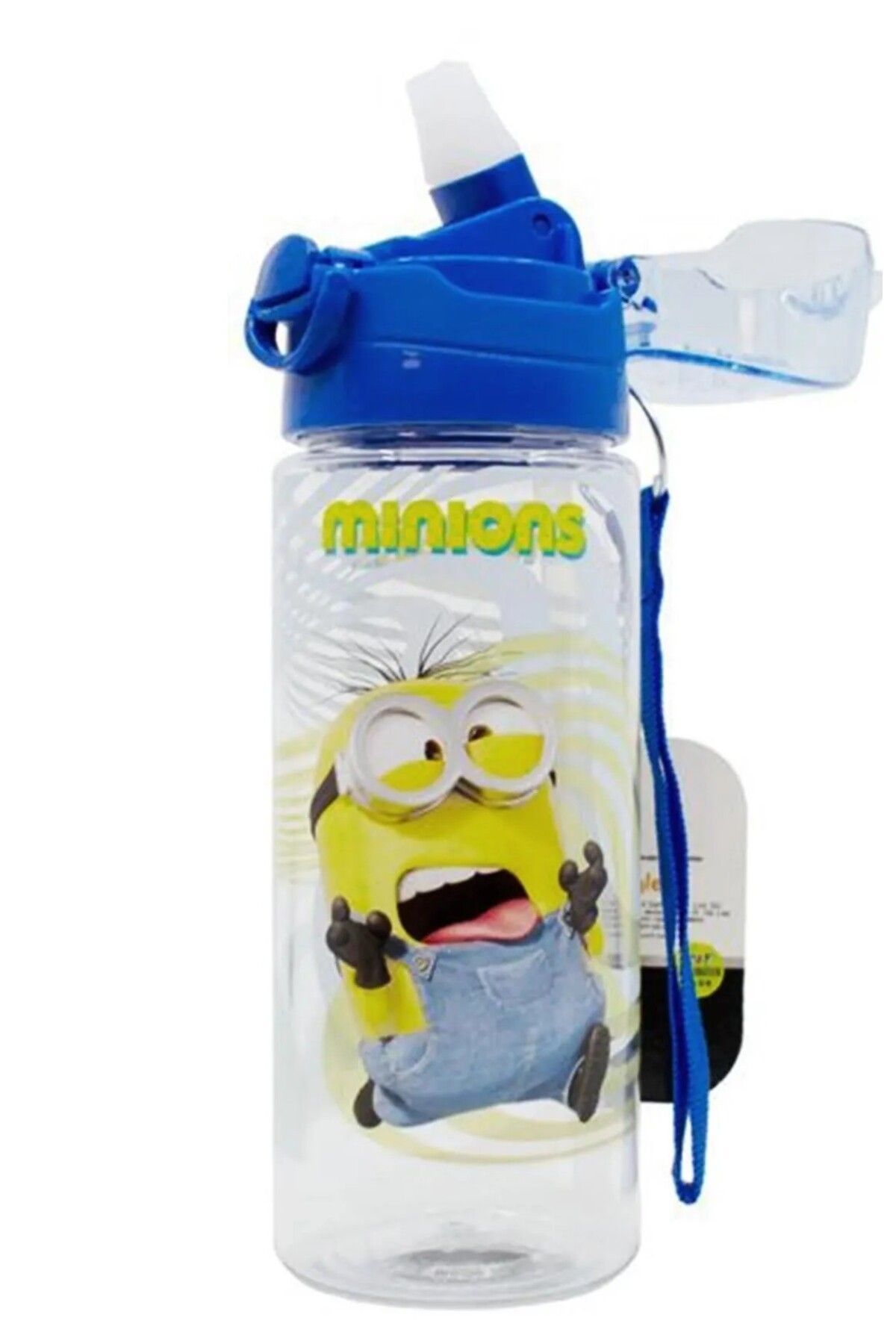Minions FORTES Minions Şeffaf Matara 500ml - Minyonlar Suluk - Lisanslı Minions Matara - Pipetli Suluk