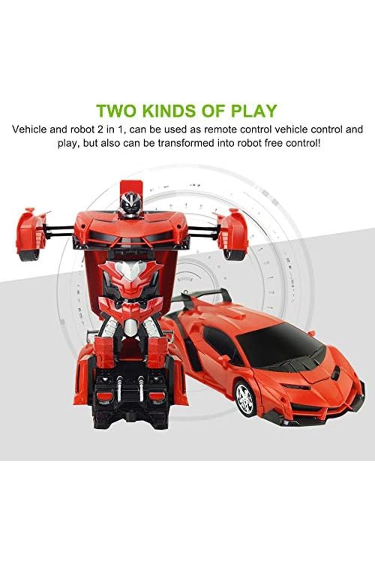 rexa-RC Cars Robot for Kids Transform Robot Remote Control Car Toy, One-Button Deformation Car Model Toy 2