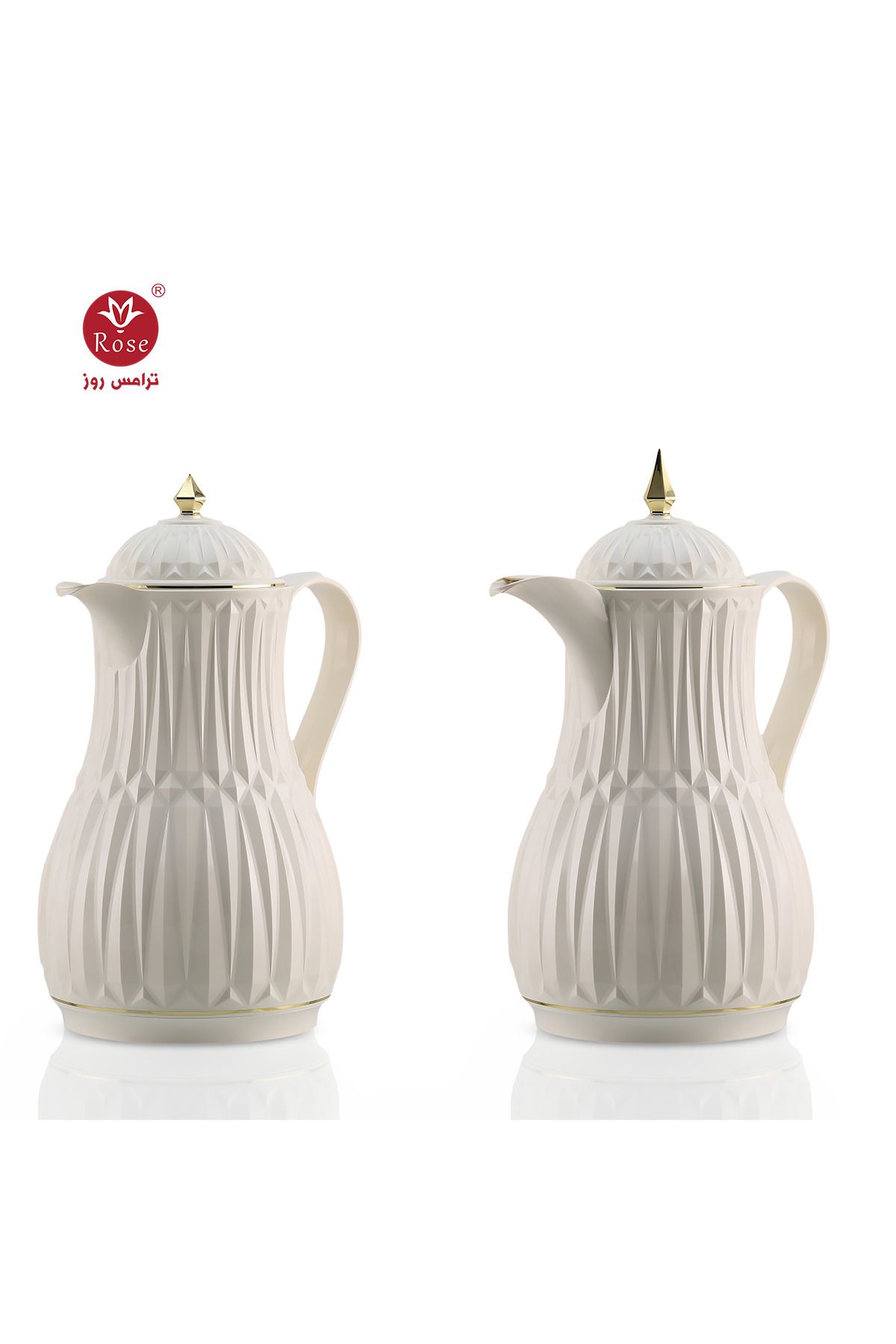 Rose-RS-1818 - A distinctive patterned tea and coffee thermos set consisting of two rose thermoses, one with a capacity of one and a half liters of coffee and one and a half liters of tea. 1
