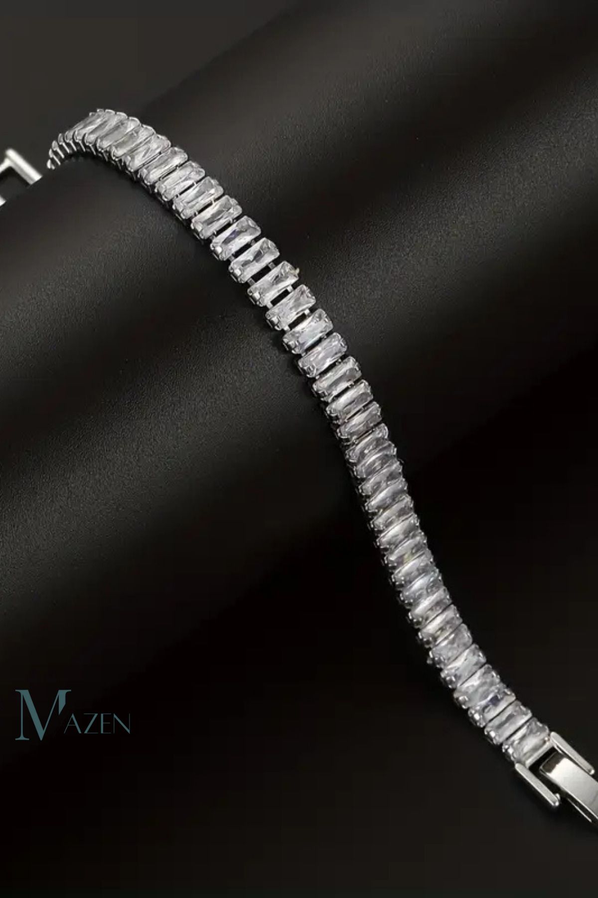 MAZEN 316L Cerrahi Çelik Suyolu Bileklik ( Küçük Taşlı)