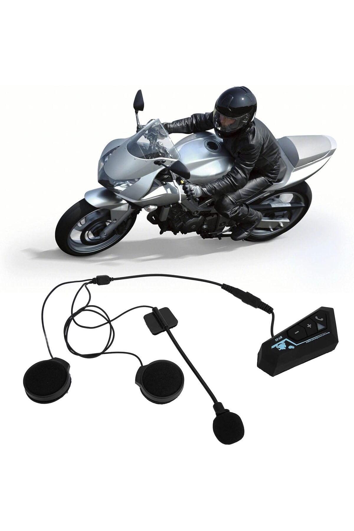 DURKHEİM Motosiklet Kaskı Kulaklık, Otomatik Çağrı Yanıtlama Motosiklet Sporları Kulaklık Seti, Interkom