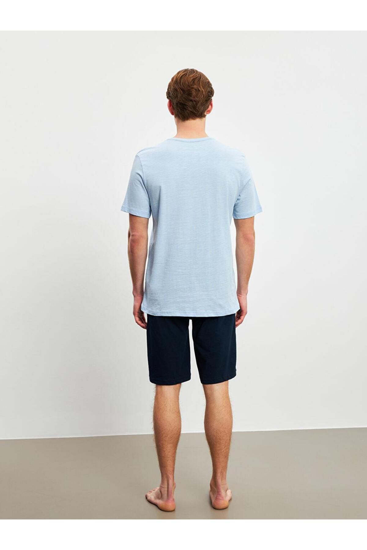 LC Waikiki-Standard Fit Men's Pajama Set with Shorts 4